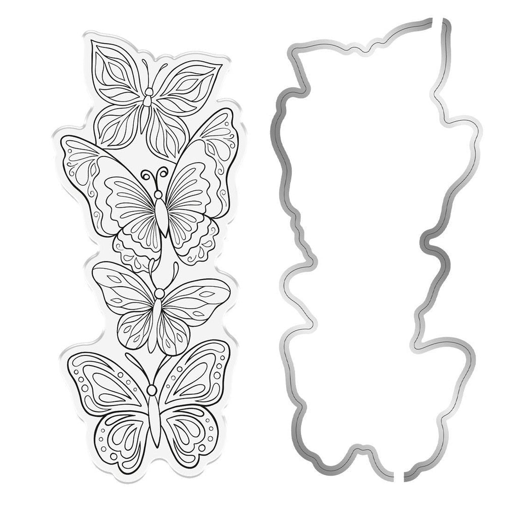 Crafter's Companion Fancy Butterflies Clear Stamp And Dies cc-std-fabu Product Image