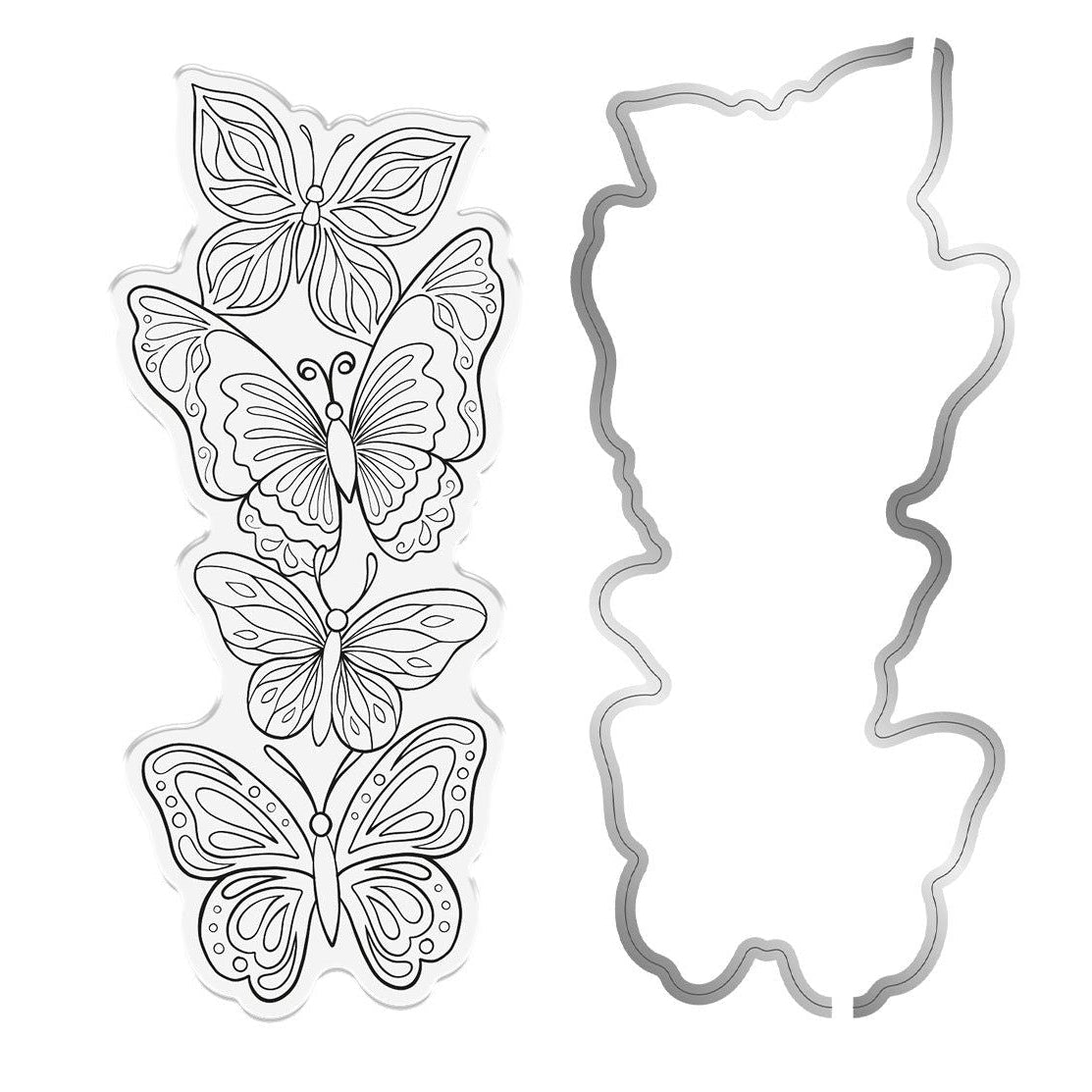 Crafter's Companion Fancy Butterflies Clear Stamp And Dies cc-std-fabu Product Image