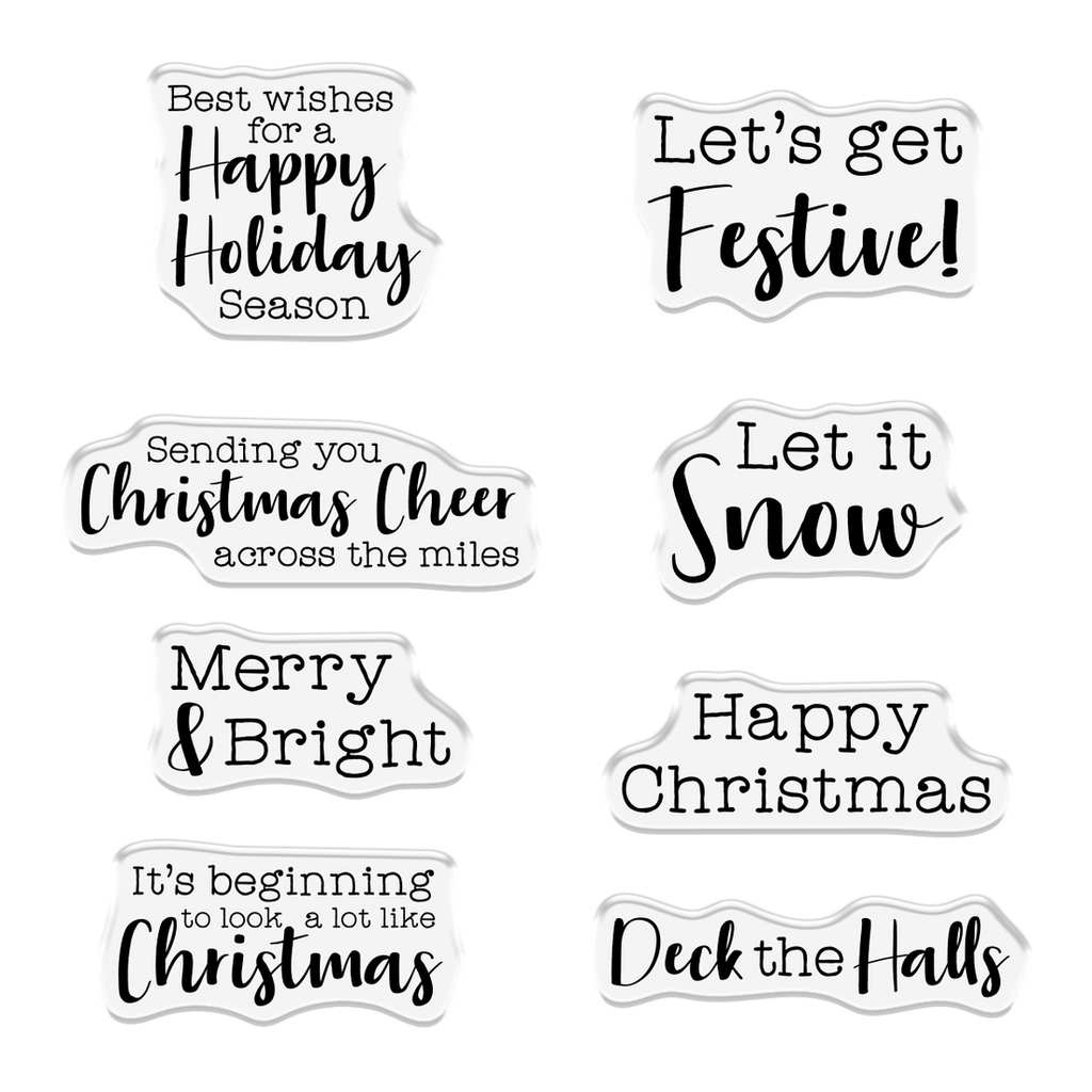 Crafter's Companion Festive Camper Clear Stamps And Dies cc-std-fcam Christmas Sentiments