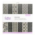 Crafter's Companion Flocked Damask 12 x 12 Paper Pad cc-pflock-dama