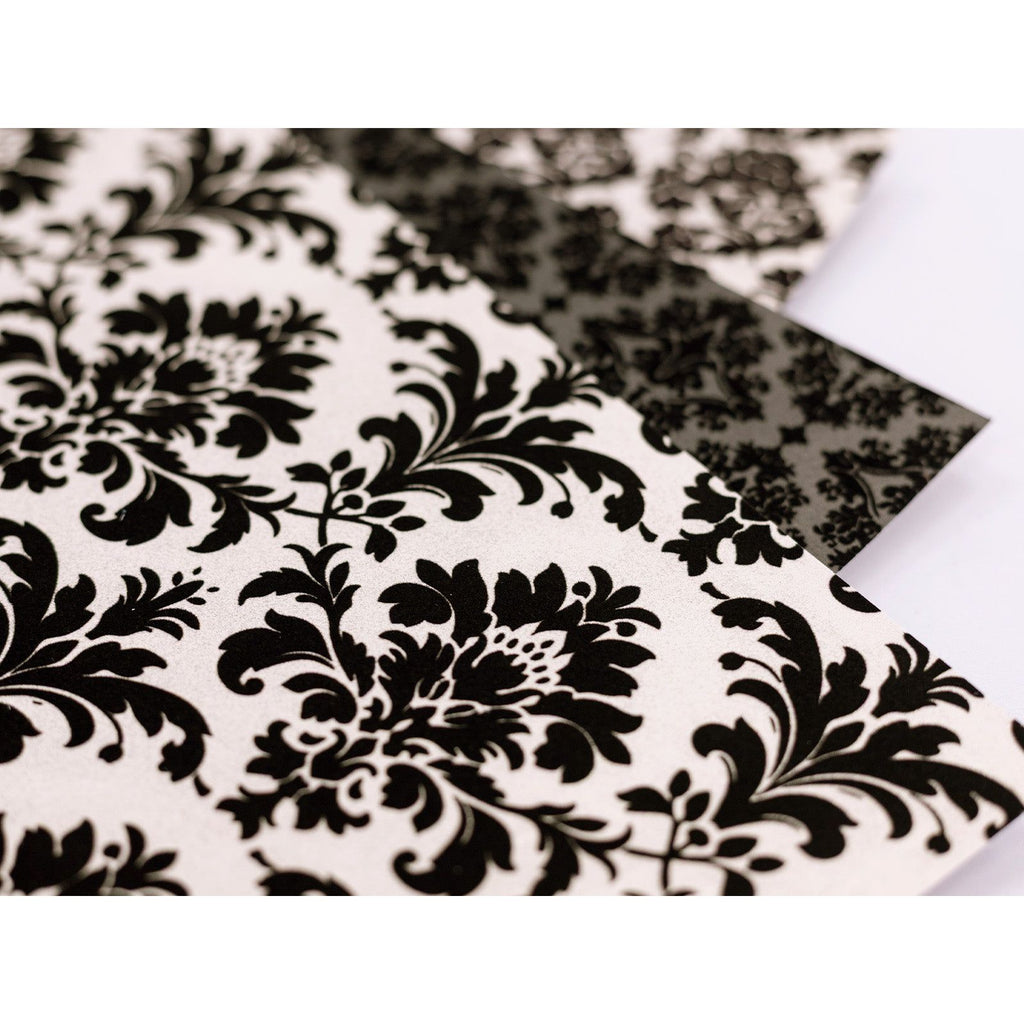 Crafter's Companion Flocked Damask 12 x 12 Paper Pad cc-pflock-dama Detailed Image