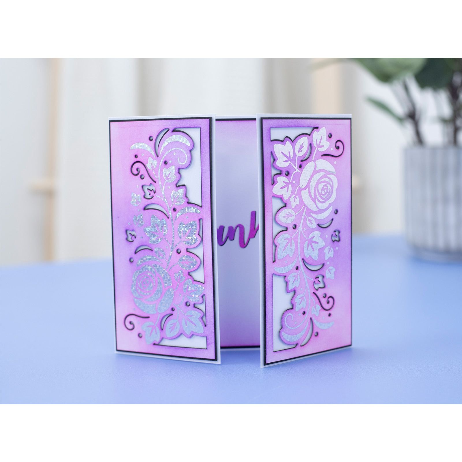 Crafter's Companion Florals And Swirls Metal Die And Foil Rub Ons cc-foiltr6-md-fls Folding Card