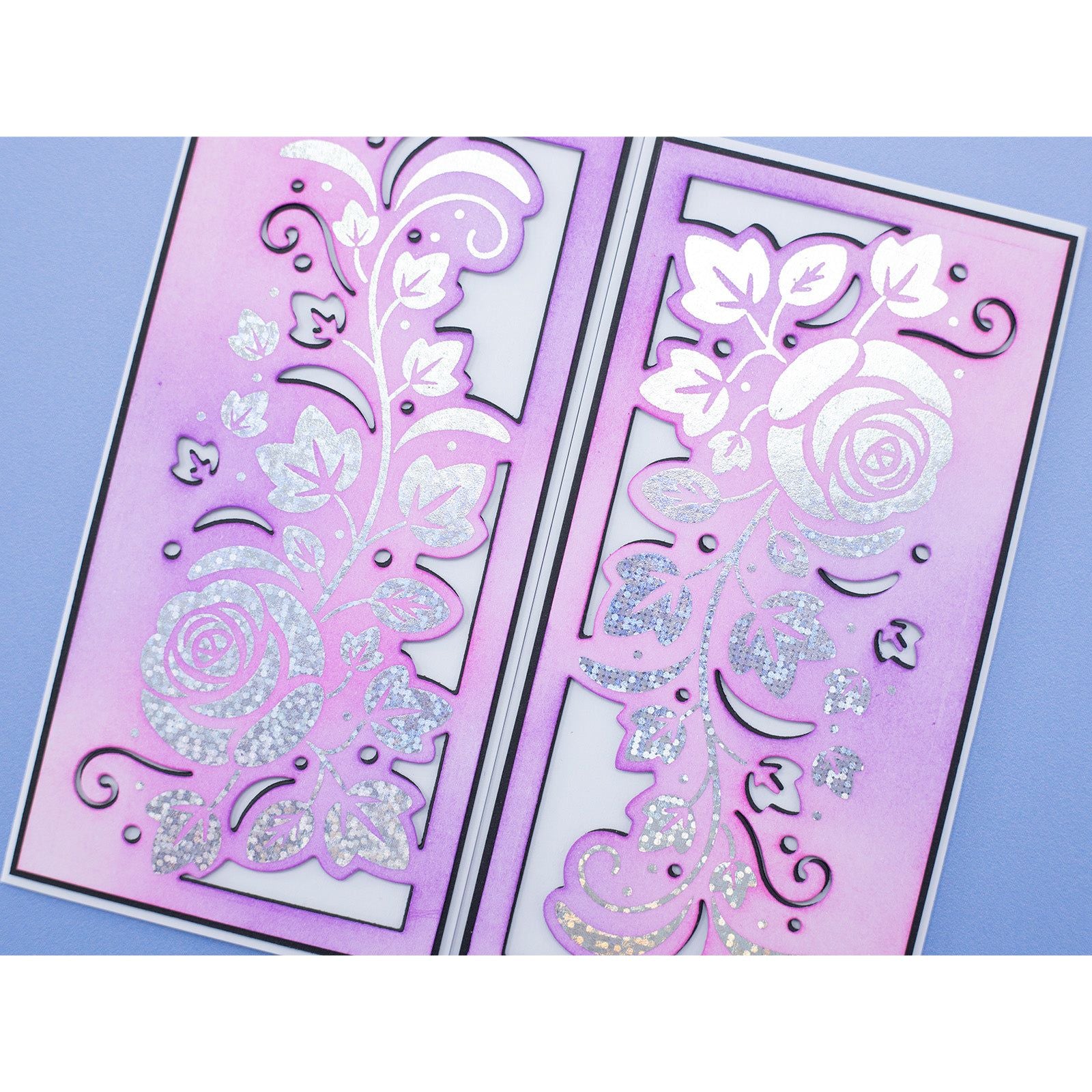 Crafter's Companion Florals And Swirls Metal Die And Foil Rub Ons cc-foiltr6-md-fls Rose Card