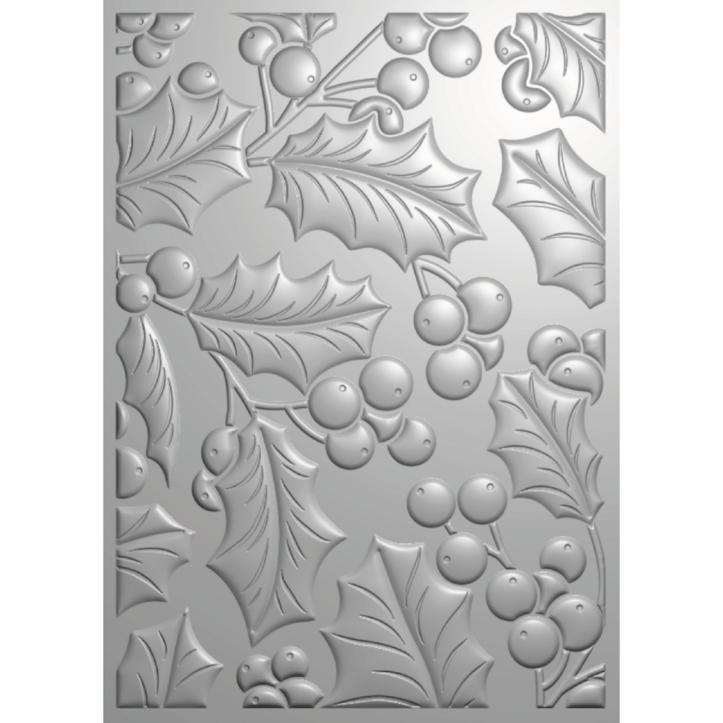 Crafter's Companion Flourishing Holly 3D Embossing Folder cc-ef5-3d-flho Product Image