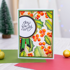Crafter's Companion Flourishing Holly 3D Embossing Folder cc-ef5-3d-flho card