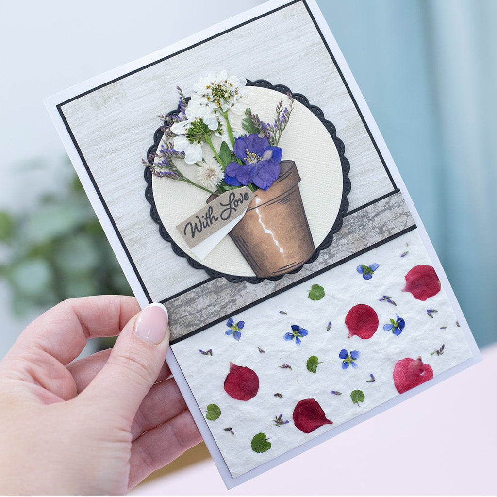 Crafter's Companion Flower Press 5 x 7 Handmade Paper Pack cc-hand-pap5x7 With Love Card