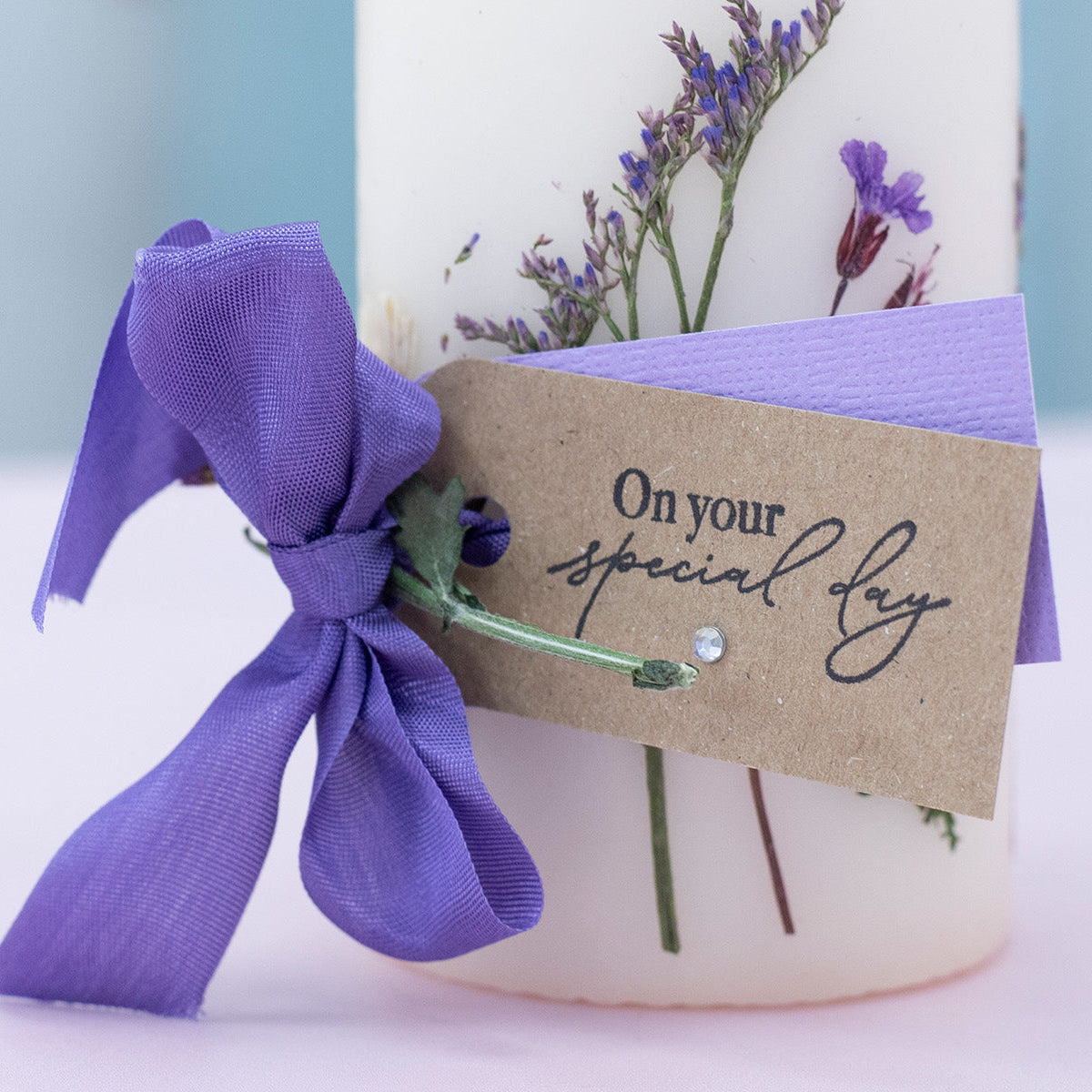 Crafter's Companion Flower Press Script Sentiments Clear Stamps cc-stp-scripsen On Your Special Day Tag