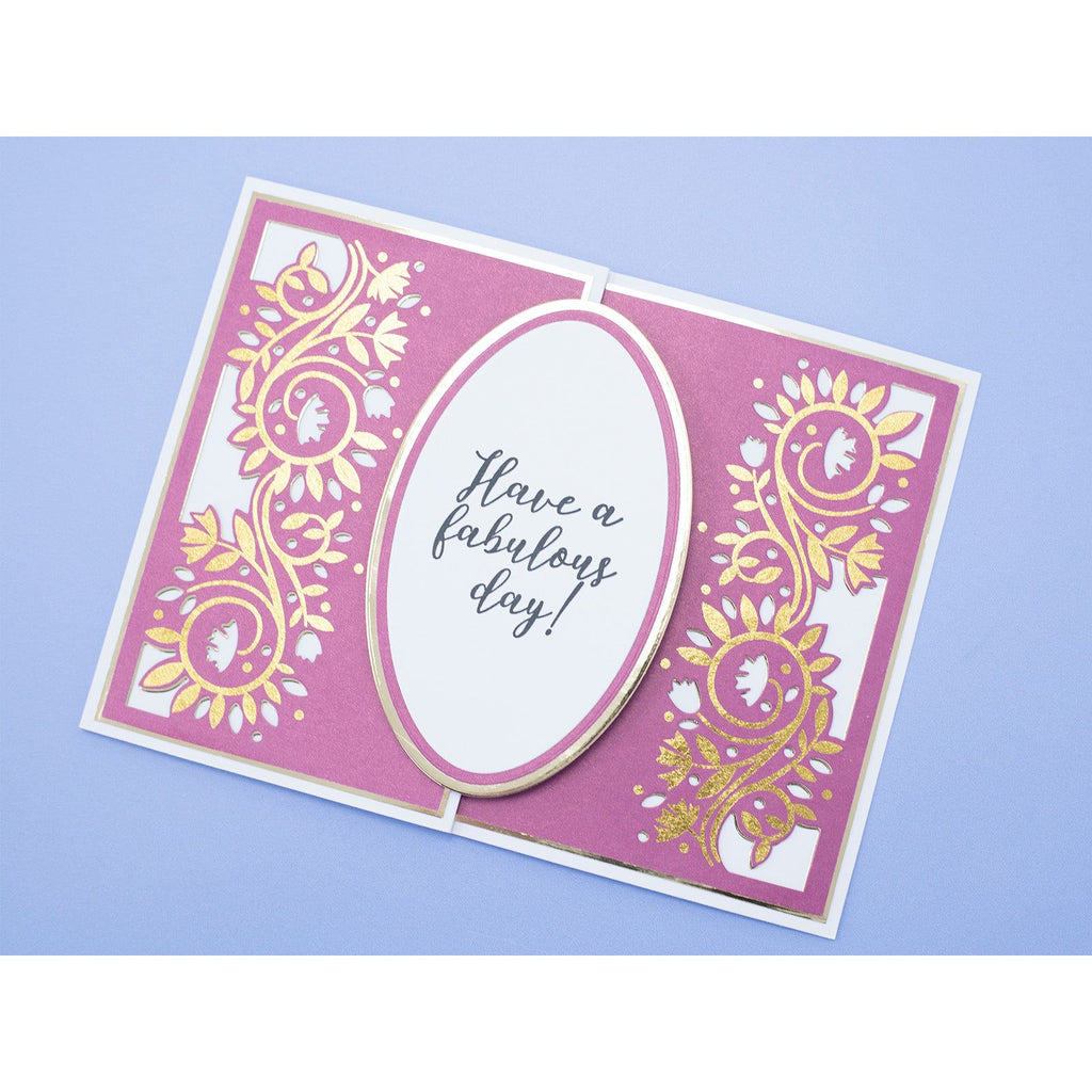 Crafter's Companion Foliage And Swirls Rub Ons cc-rub6-fos Have A Fabulous Day Card
