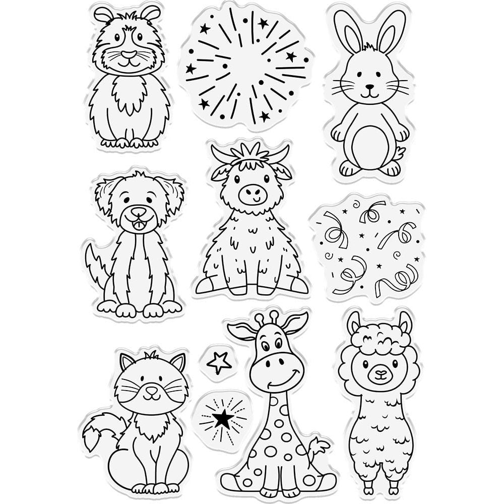 Crafter's Companion Furry Friends Clear Stamps And Dies cc-std-fur-fri Cute Animals