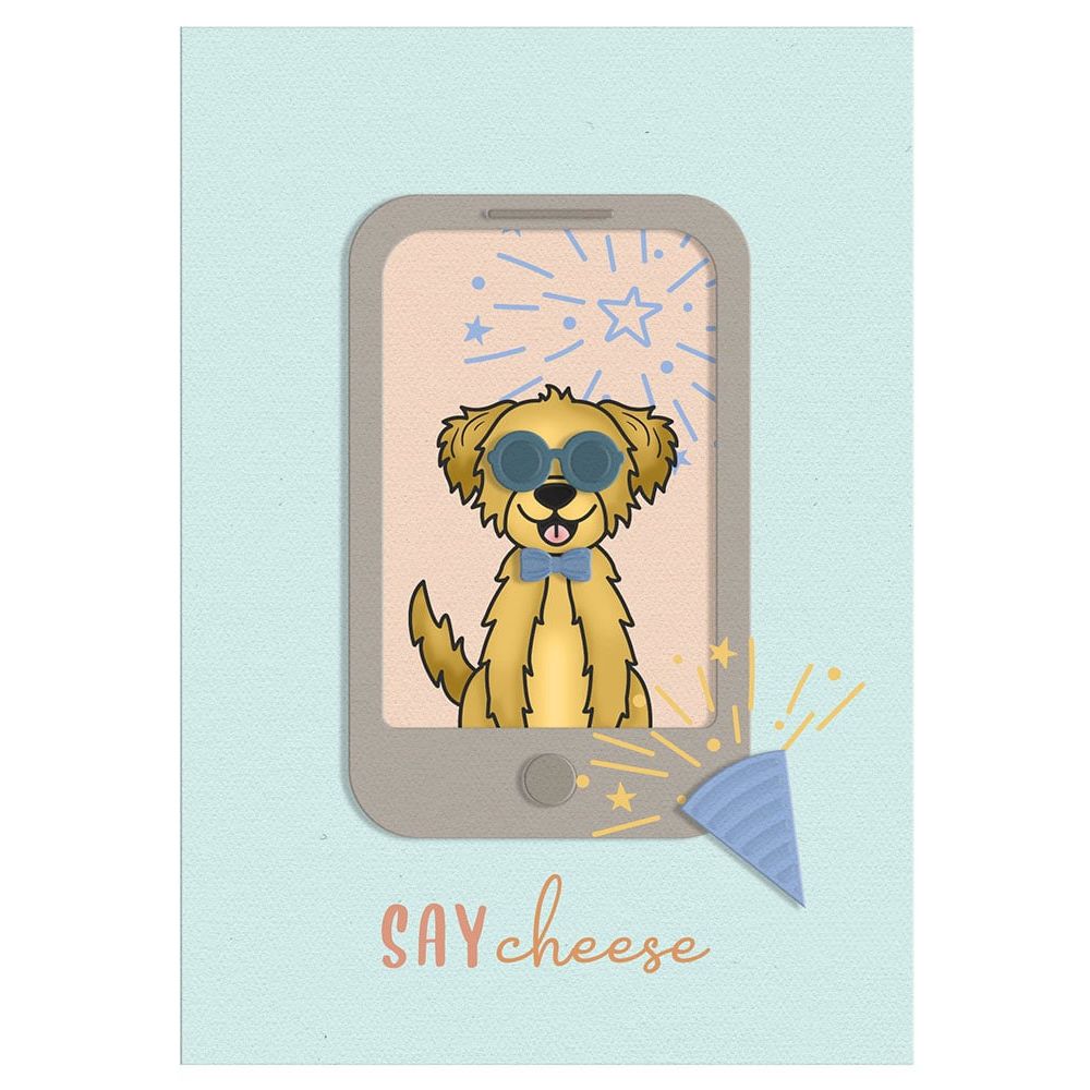 Crafter's Companion Furry Friends Clear Stamps And Dies cc-std-fur-fri Say Cheese Card