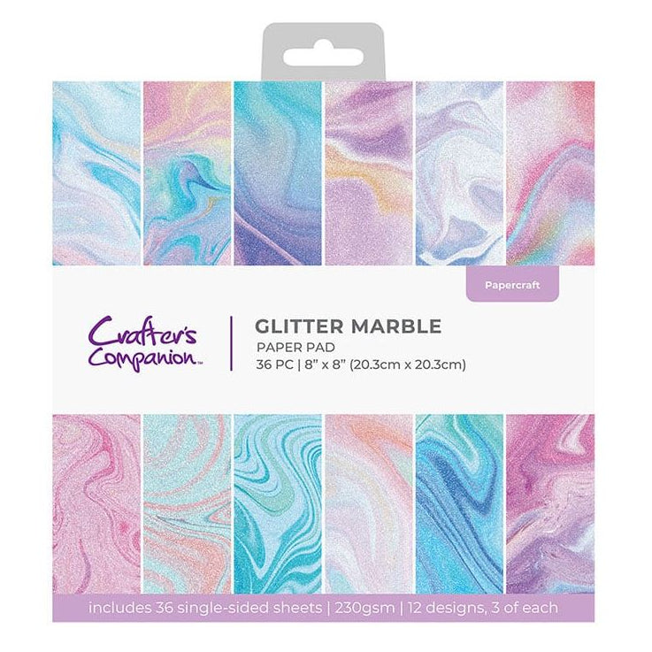 Crafter's Companion Glitter Marble 8 x 8 Paper Pad cc-pad8-glma