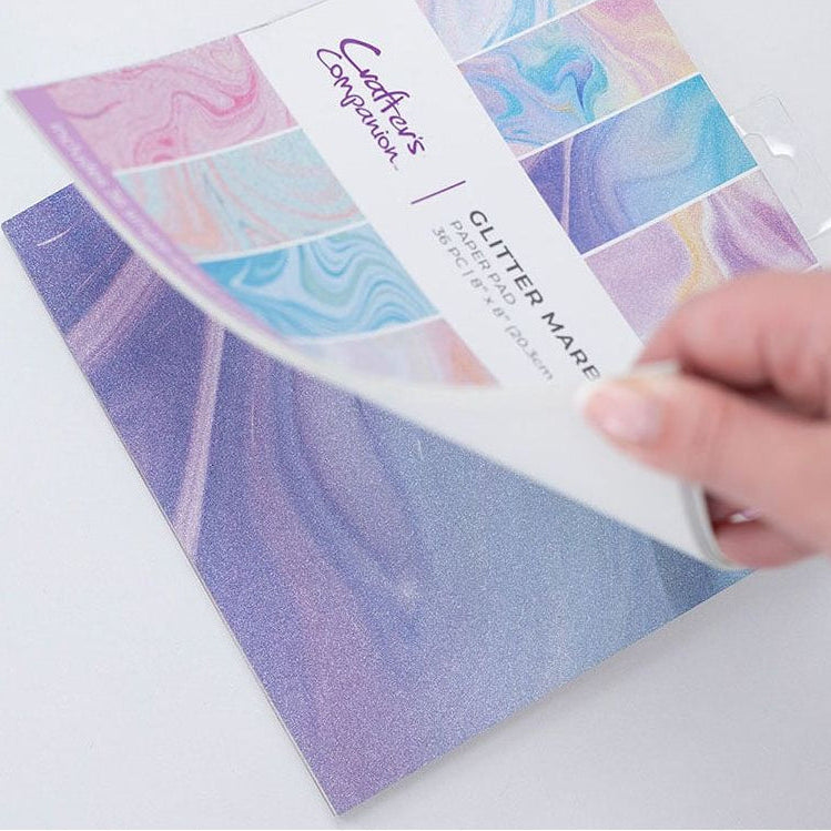 Crafter's Companion Glitter Marble 8 x 8 Paper Pad cc-pad8-glma Lifestyle Image