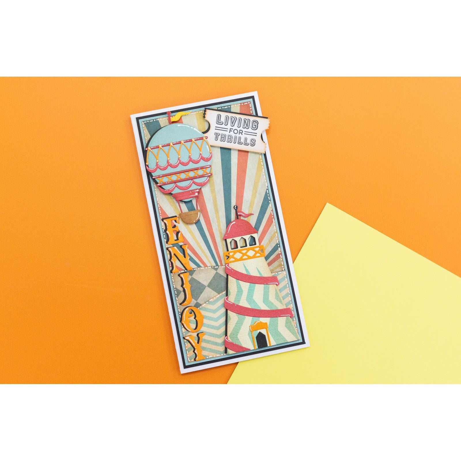 Crafter's Companion Helter Skelter Stencil And Dies Set vc-md-sten-hesk Carnival Card