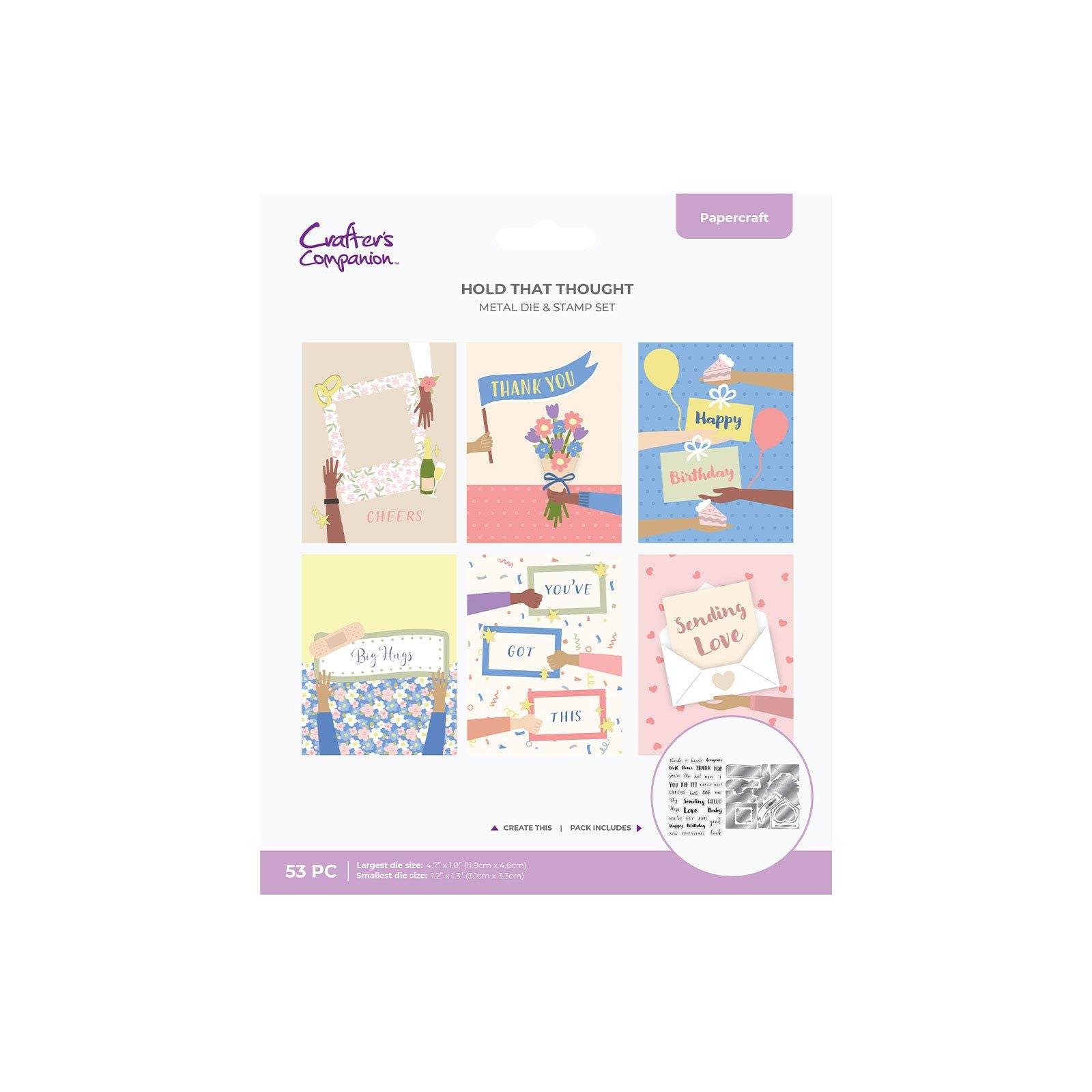 Crafter's Companion Hold That Thought Clear Stamps And Dies cc-std-hoth