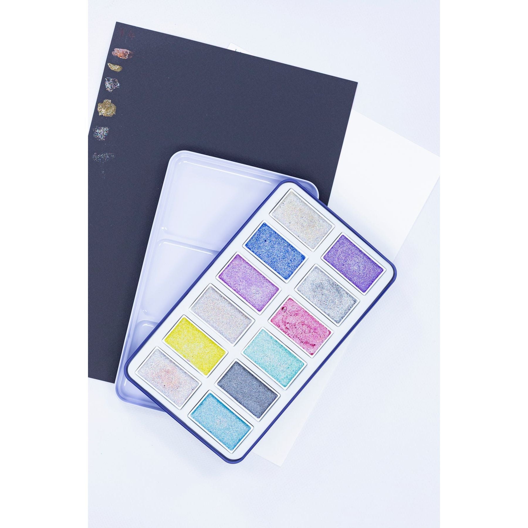 Crafter's Companion Holographic Glitter Paint Palette cc-hol-glpt-pl12 LIfestyle Image