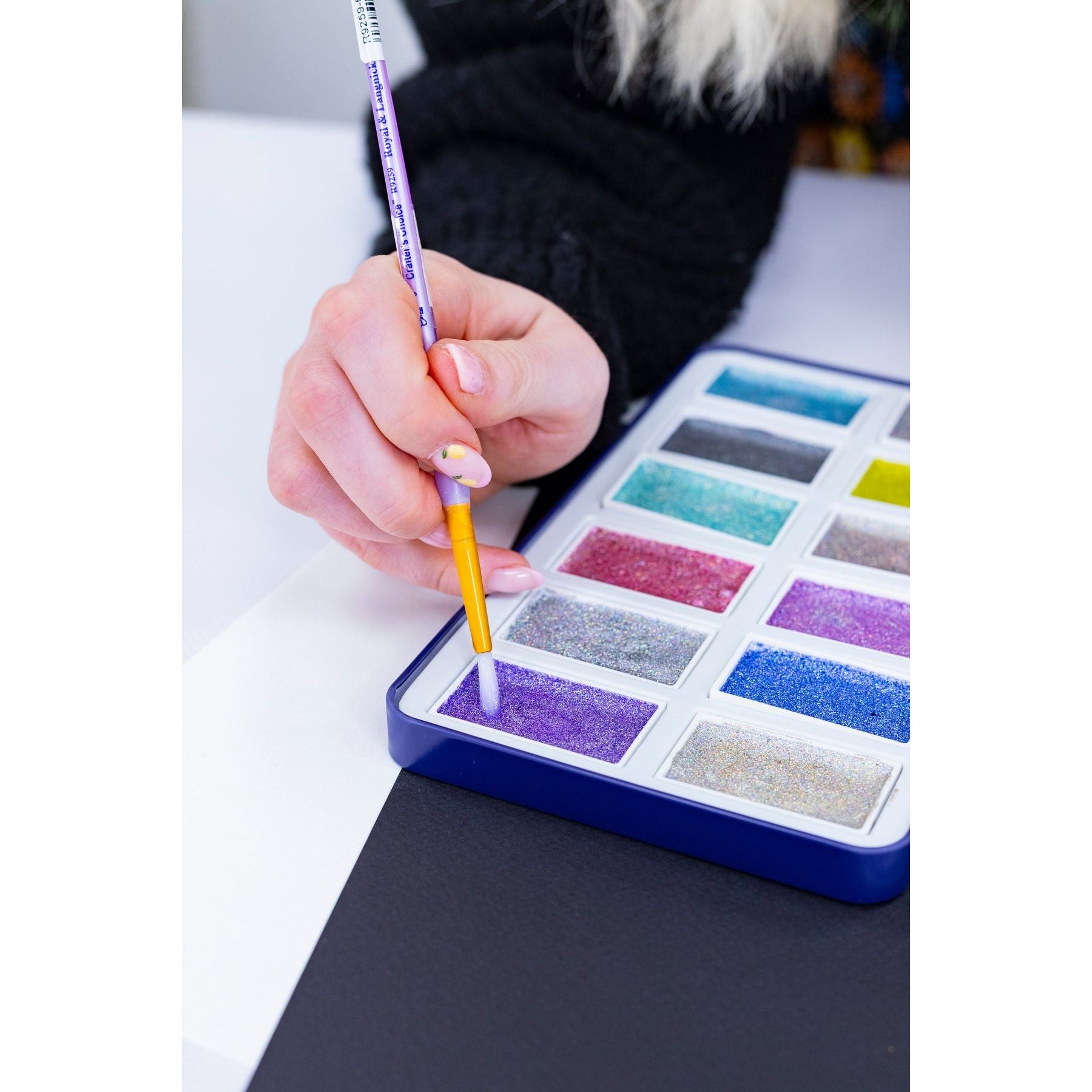 Crafter's Companion Holographic Glitter Paint Palette cc-hol-glpt-pl12 LIfestyle Photo