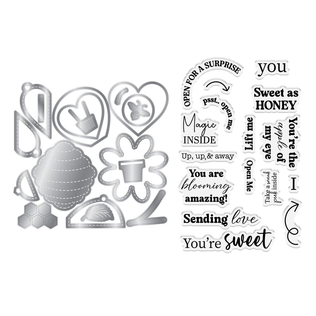 Crafter's Companion Honeycomb Message Reveal Dies And Stamps cc-std-hcomb-mr Product Image