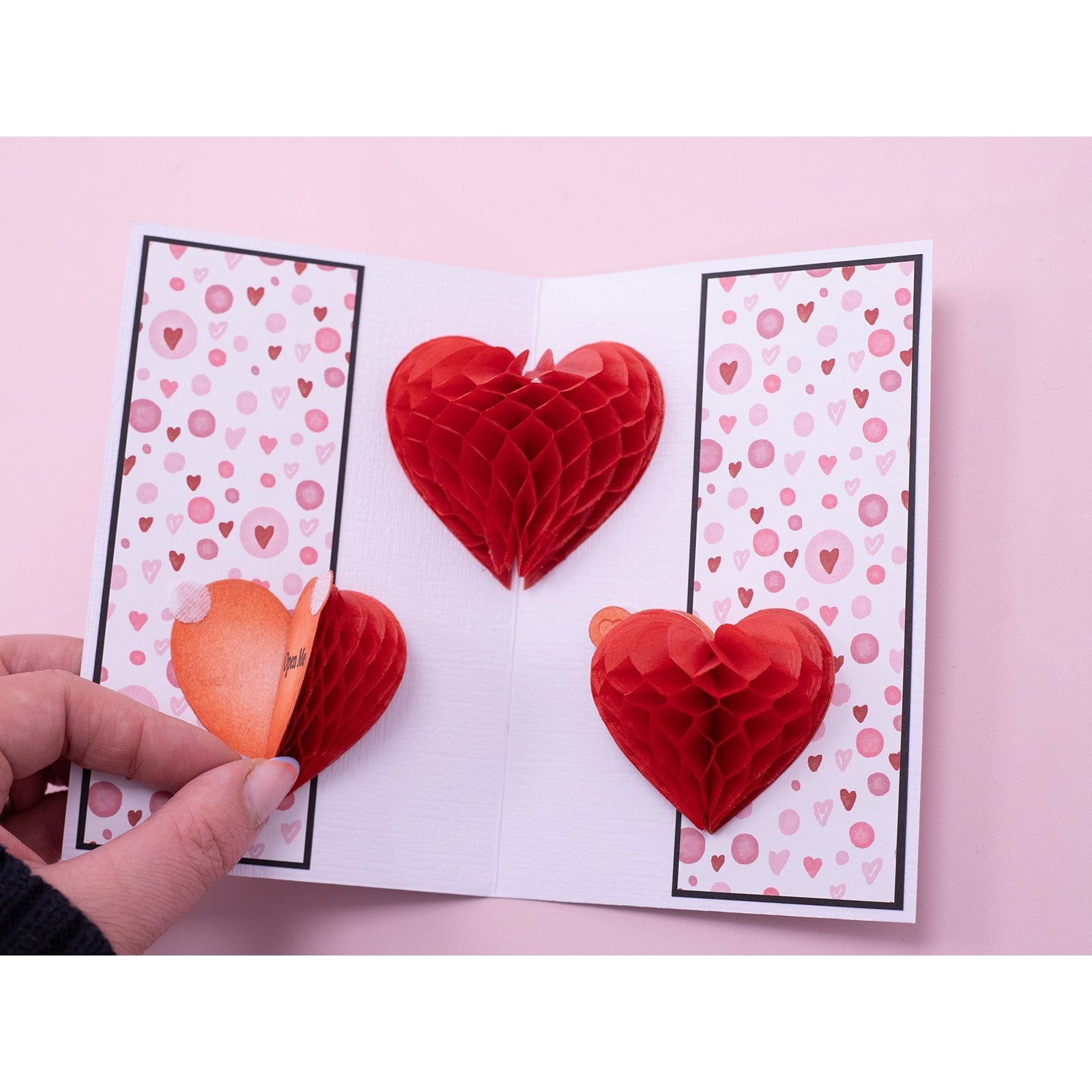 Crafter's Companion Honeycomb Message Reveal Dies And Stamps cc-std-hcomb-mr Valentines Card