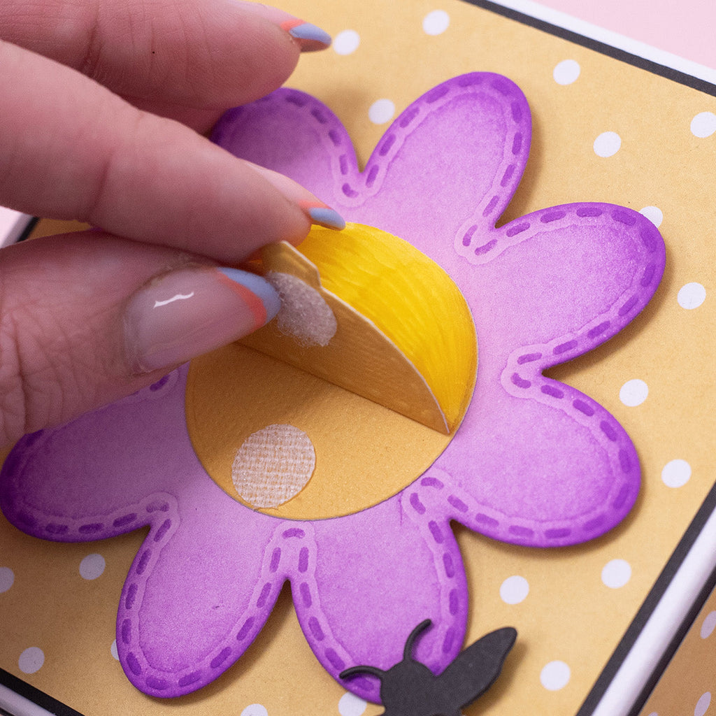 Crafter's Companion Hook And Loop Dots Stickers cc-holo-dot72 Floral Interactive Card