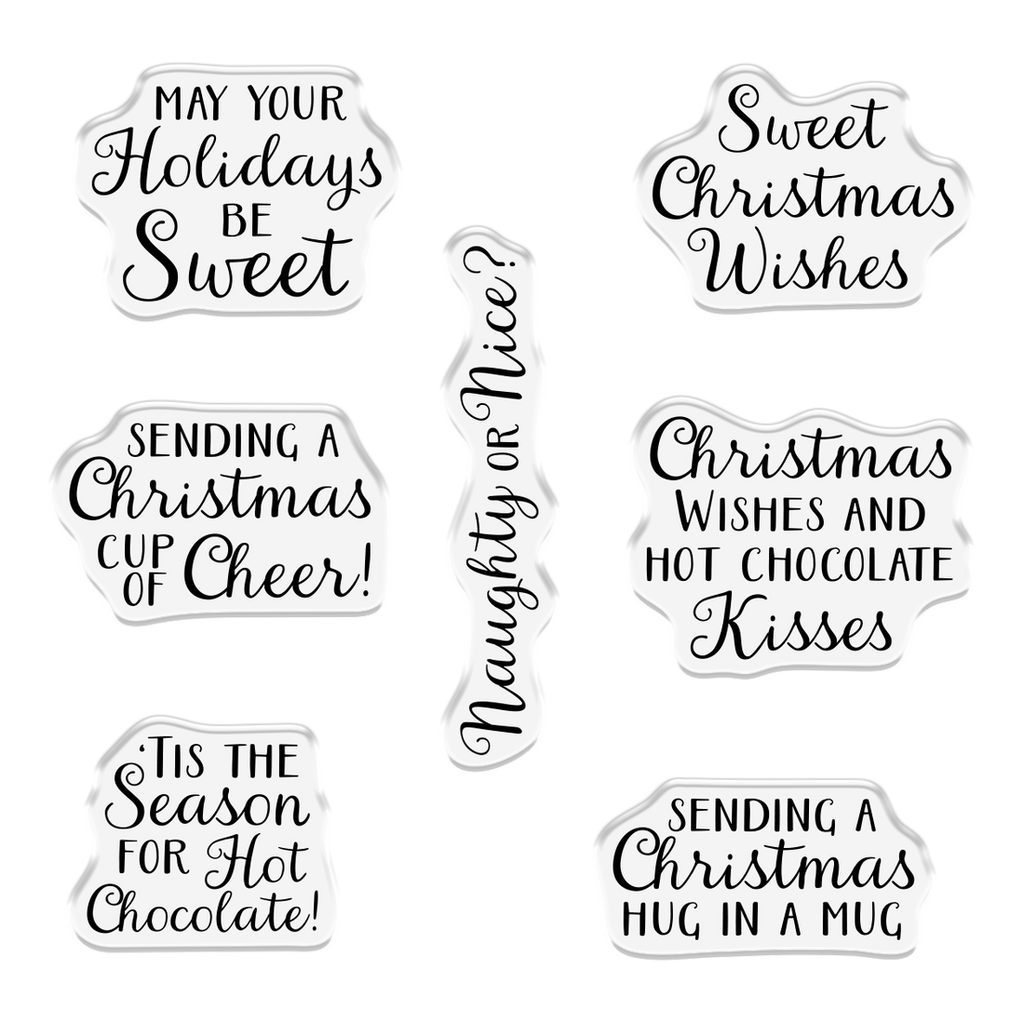 Crafter's Companion Hot Chocolate Clear Stamps And Dies cc-std-hotc Christmas Sentiments