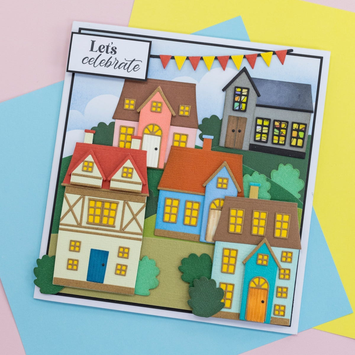 Crafter's Companion House Dies cc-cgt-md-hou Let's Celebrate Card