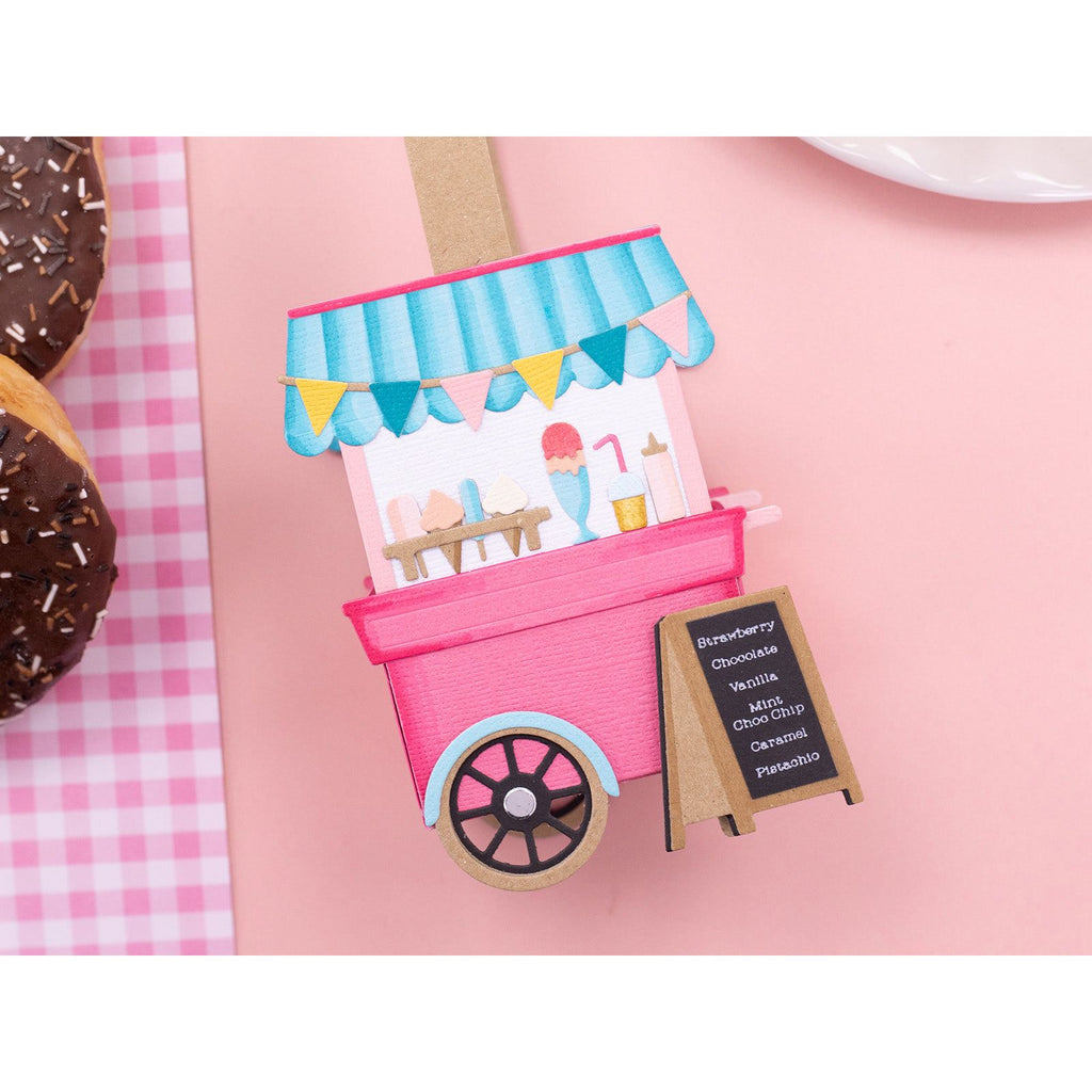 Crafter's Companion Ice Cream Cart Clear Stamps And Dies cc-ls-std-icrc Summer Card