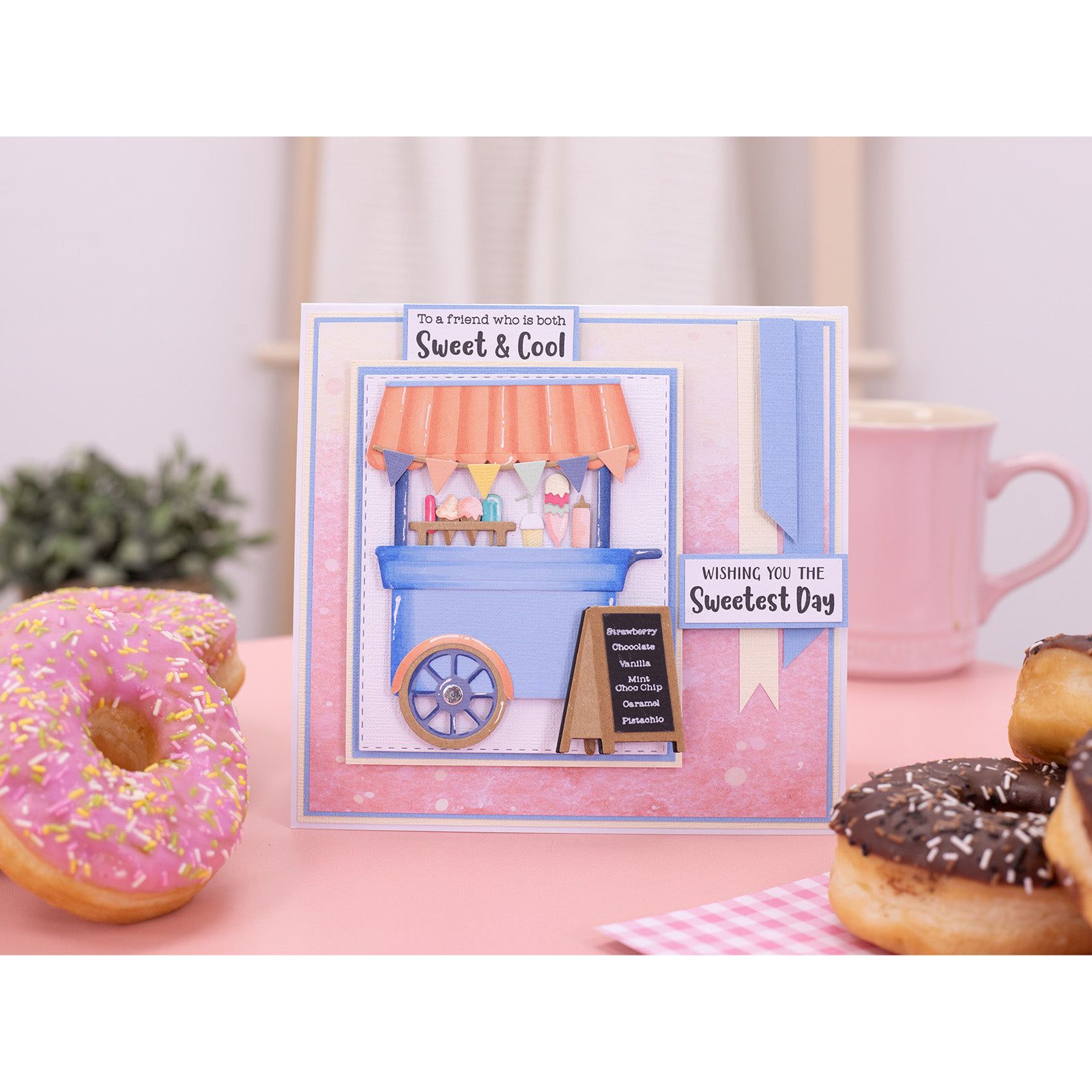 Crafter's Companion Ice Cream Cart Clear Stamps And Dies cc-ls-std-icrc Sweet And Cool Card