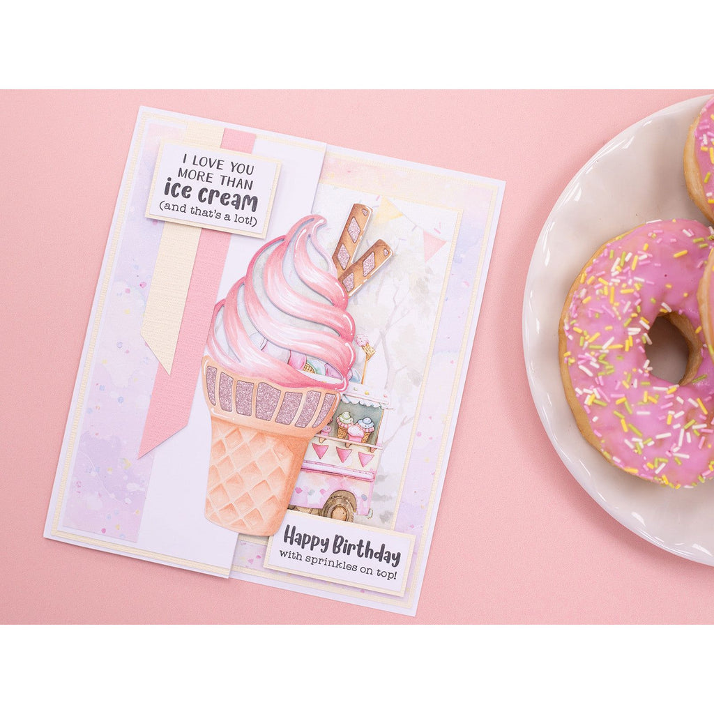 Crafter's Companion Ice Cream Cone Dies cc-ls-md-edg-icco Happy Birthday Card