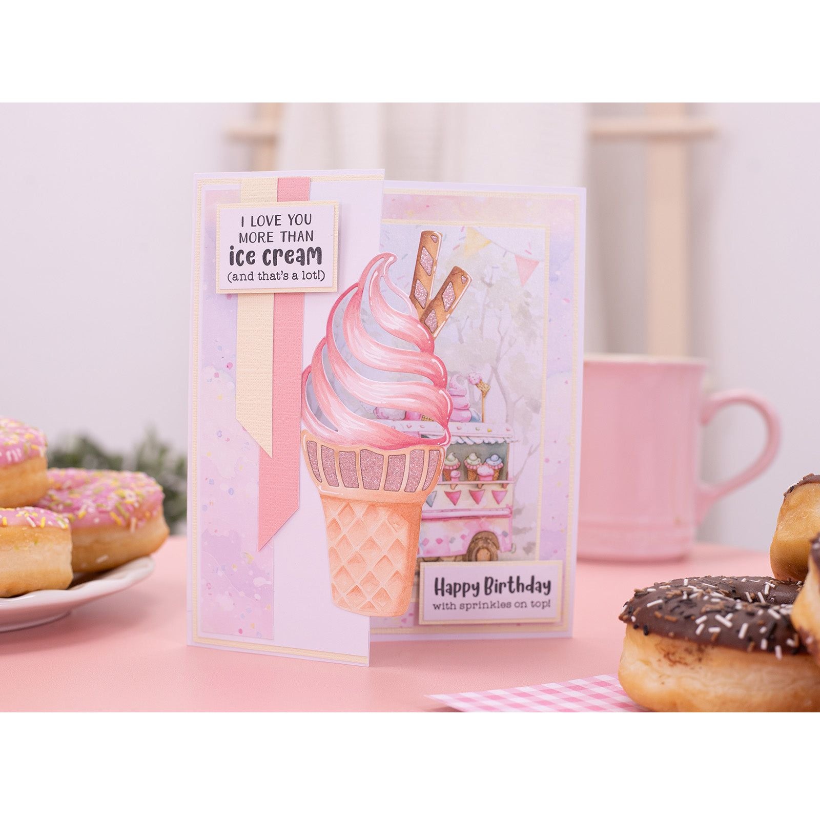 Crafter's Companion Ice Cream Cone Dies cc-ls-md-edg-icco Summer Birthday Card