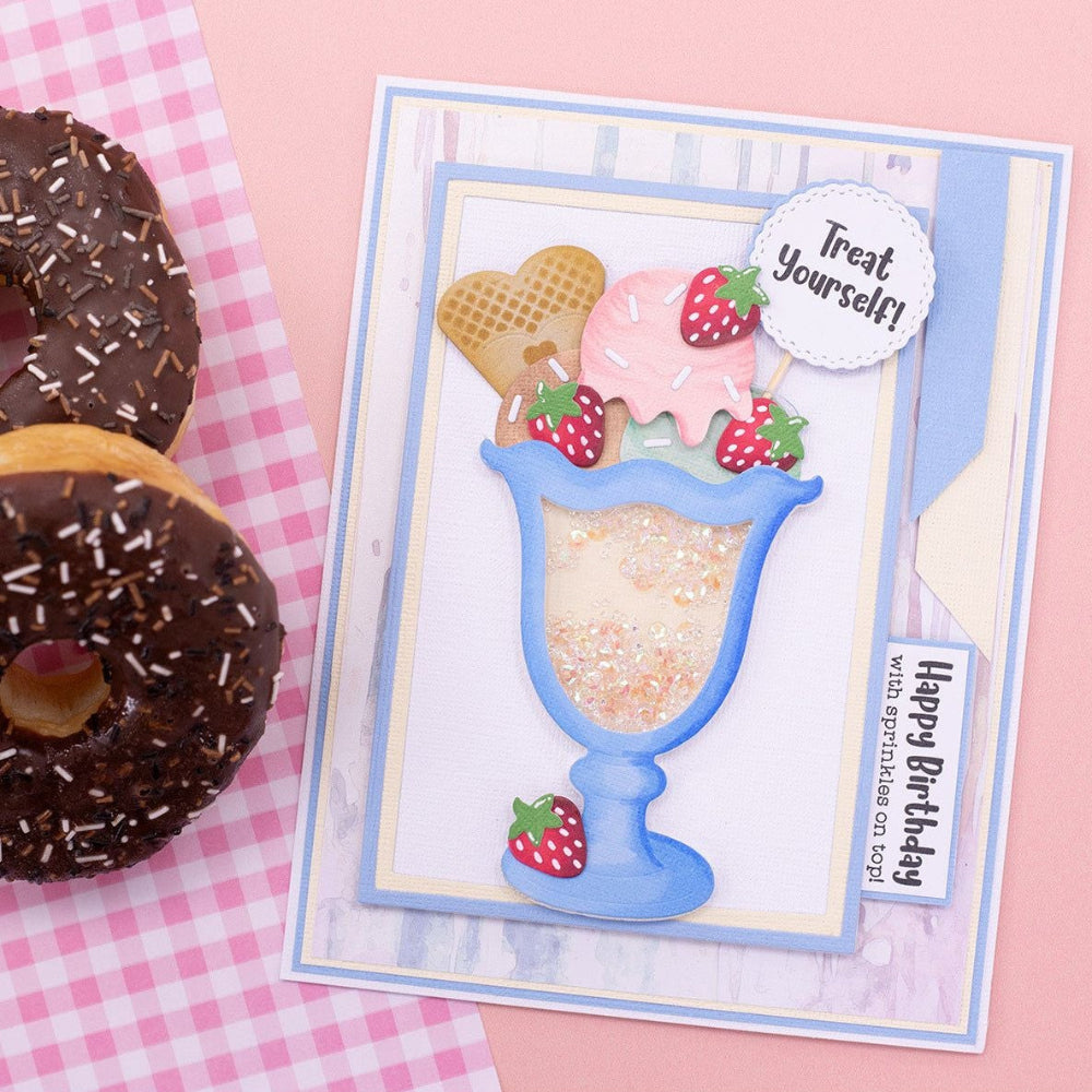 Crafter's Companion Ice Cream Sundae Dies cc-ls-md-icsu Summer Birthday Card