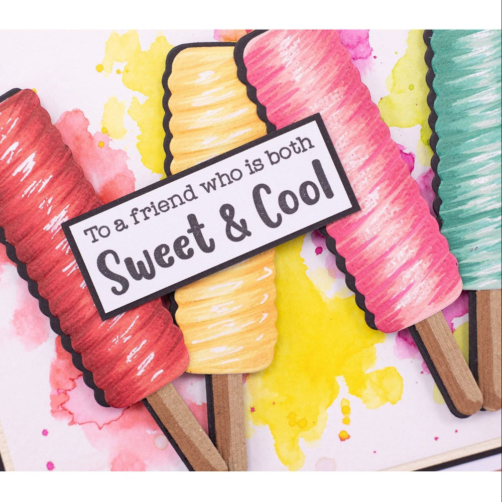 Crafter's Companion Ice Cream Themed Sentiment Clear Stamps cc-ls-stp-tswd To A Friend Who Is Both Sweet And Cool Card