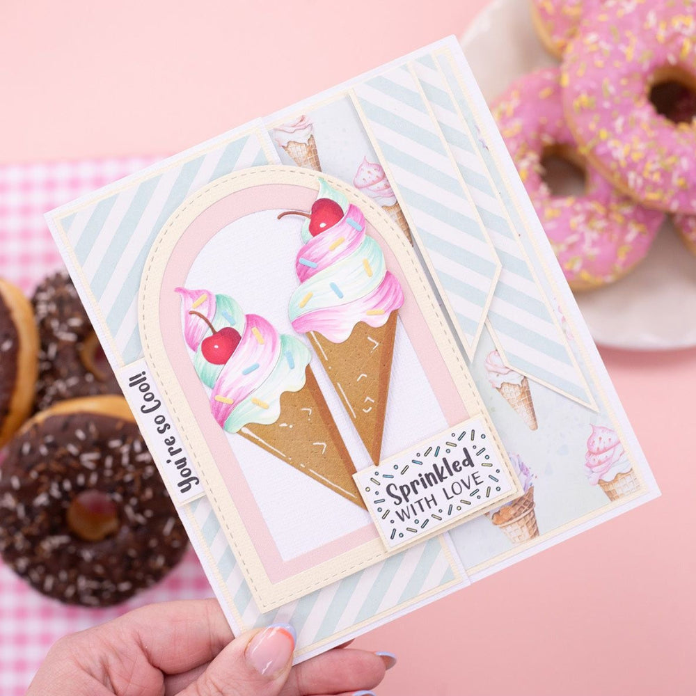 Crafter's Companion Ice Creams And Lollies Dies cc-ls-md-iclo Sprinkled With Love Card