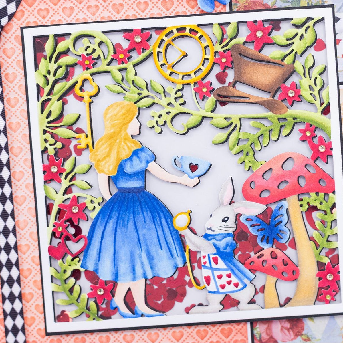 Crafter's Companion In Wonderland Dies cc-tow-md-cac-inwon Alice And Rabbit Card