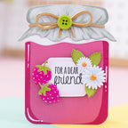 Crafter's Companion Jam Jar Clear Stamps And Dies Set cc-std-jamj For A Dear Friend Card