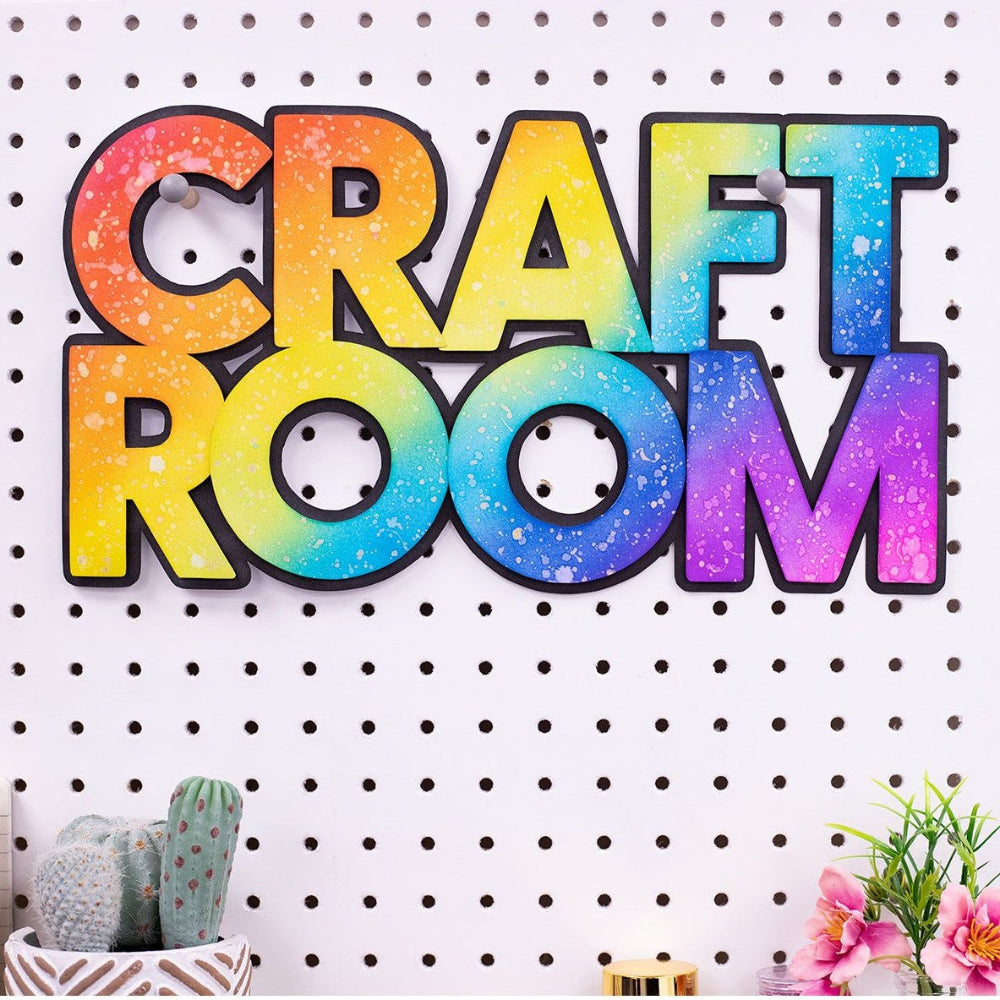 Crafter's Companion Large Alphabet Stencil And Metal Die Set cc-sten-md-laral Colorful Craft Room Sign