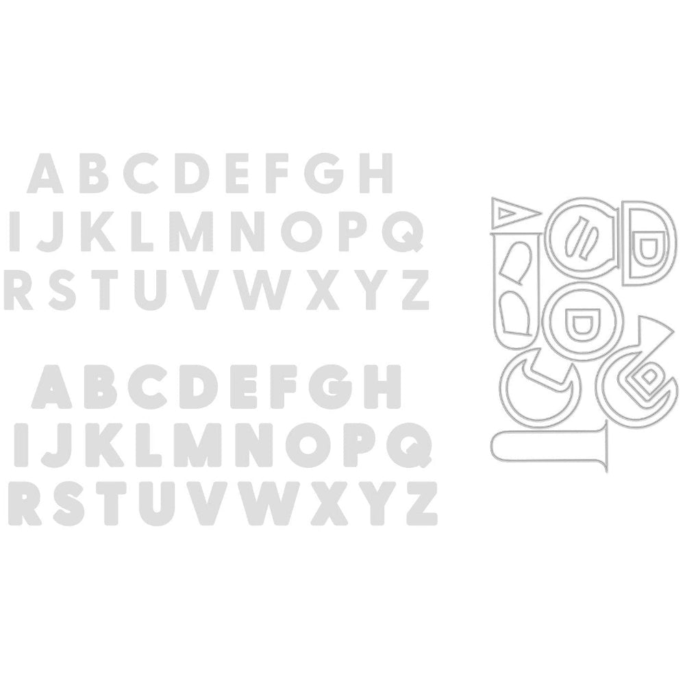 Crafter's Companion Large Alphabet Stencil And Metal Die Set cc-sten-md-laral Detailed Product View