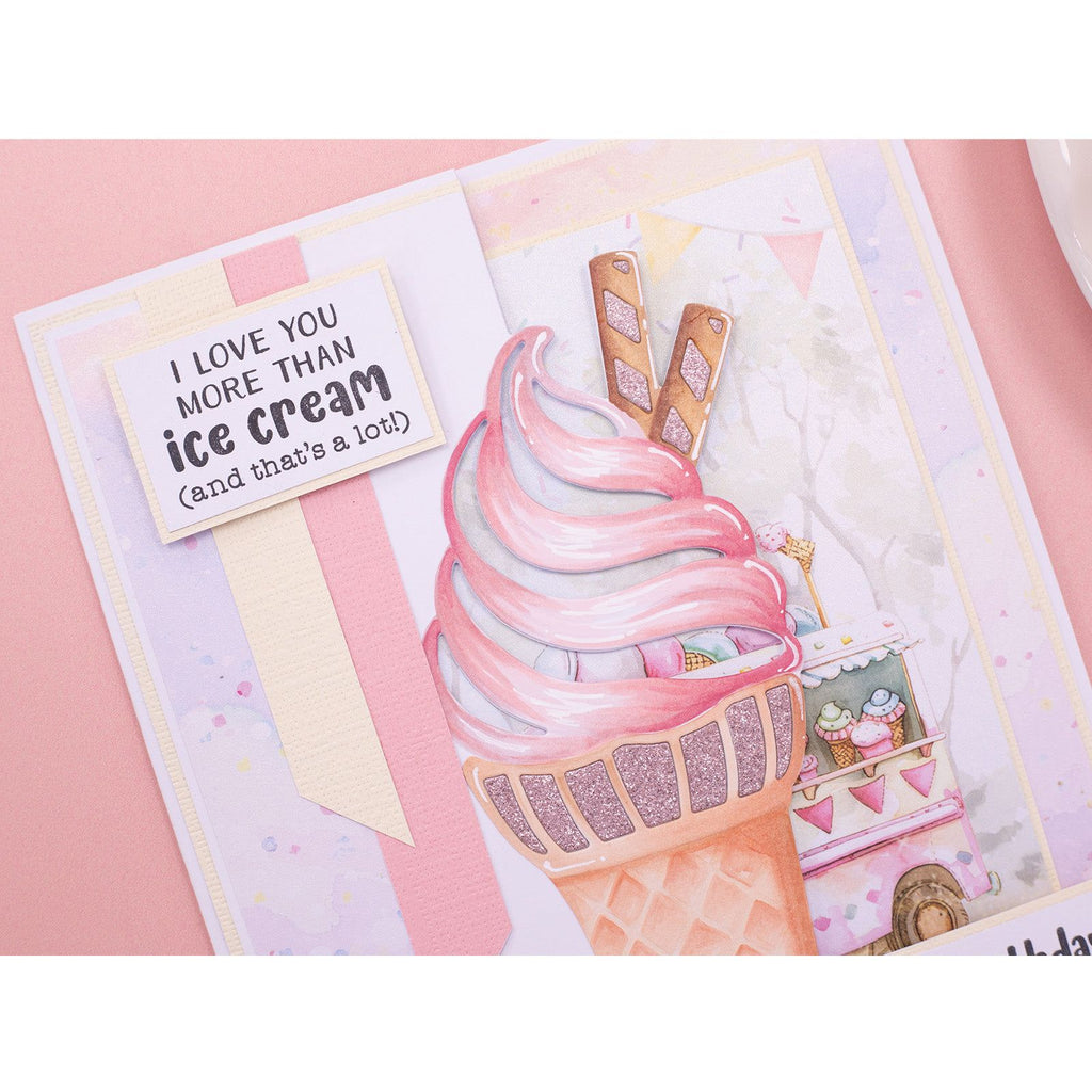 Crafter's Companion Life Is Sweet 6 x 6 Paper Pad cc-ls-pad6 I Love You More Than Ice Cream Card