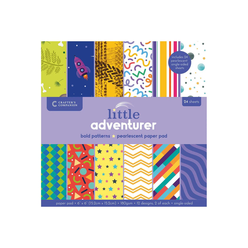 Crafter’s Companion Little Adventurer Bold Patterns 6 x 6 Paper Pad cc ...