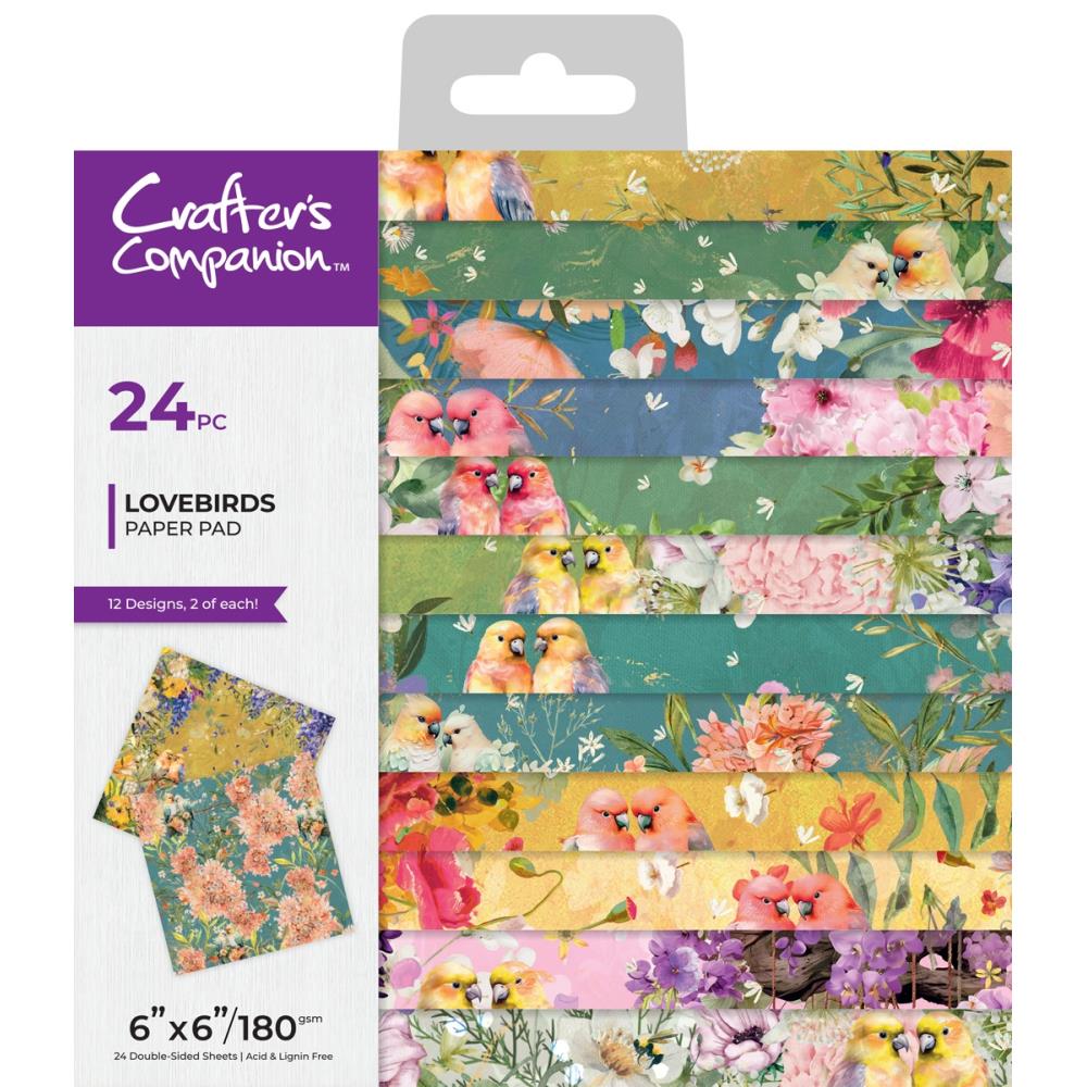 Crafter's Companion Lovebirds 6 x 6 Paper Pad cc-lb-pad6