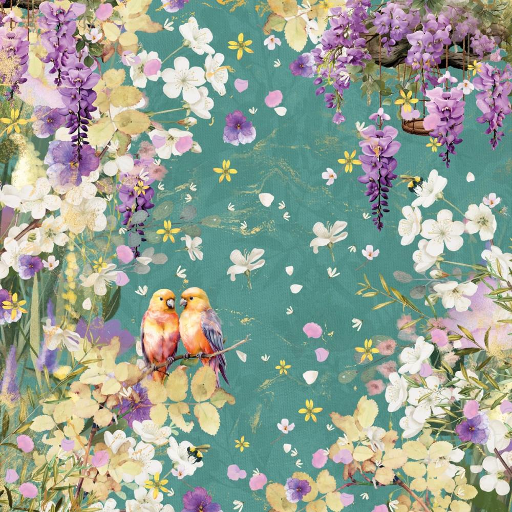 Crafter's Companion Lovebirds 6 x 6 Paper Pad cc-lb-pad6 Floral Elegance Motif