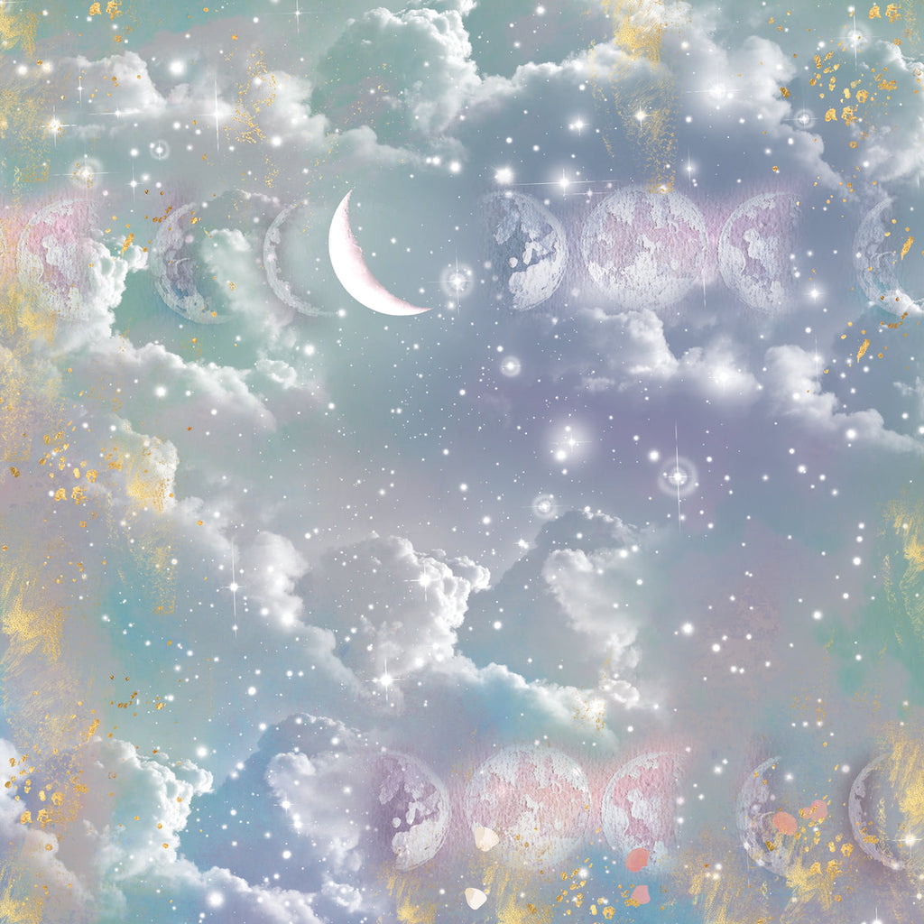 Crafter's Companion Lunar Blooms 12 x 12 Pearl Paper Pad ng-lb-pad12 Celestial Dance