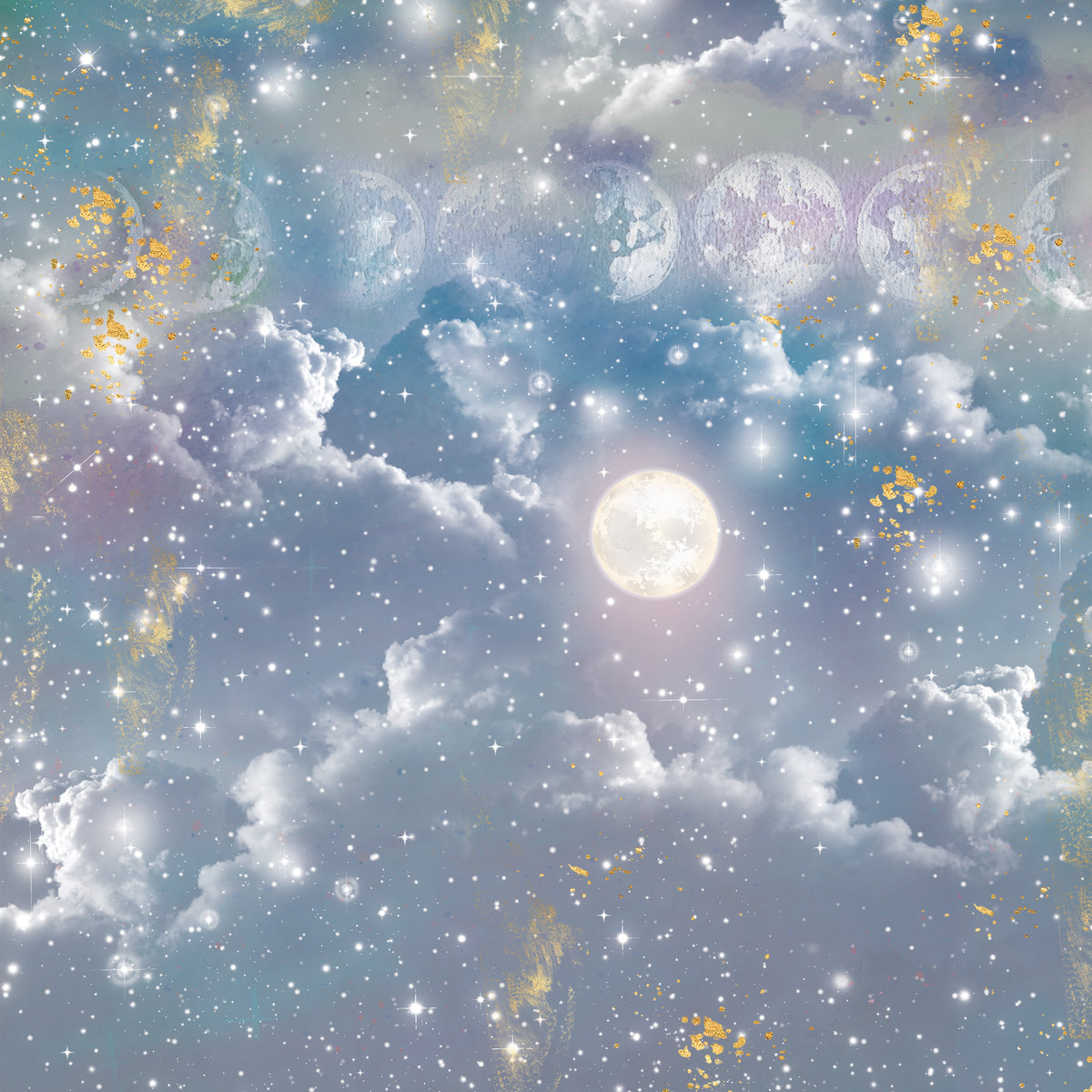 Crafter's Companion Lunar Blooms 12 x 12 Pearl Paper Pad ng-lb-pad12 Moon Glow