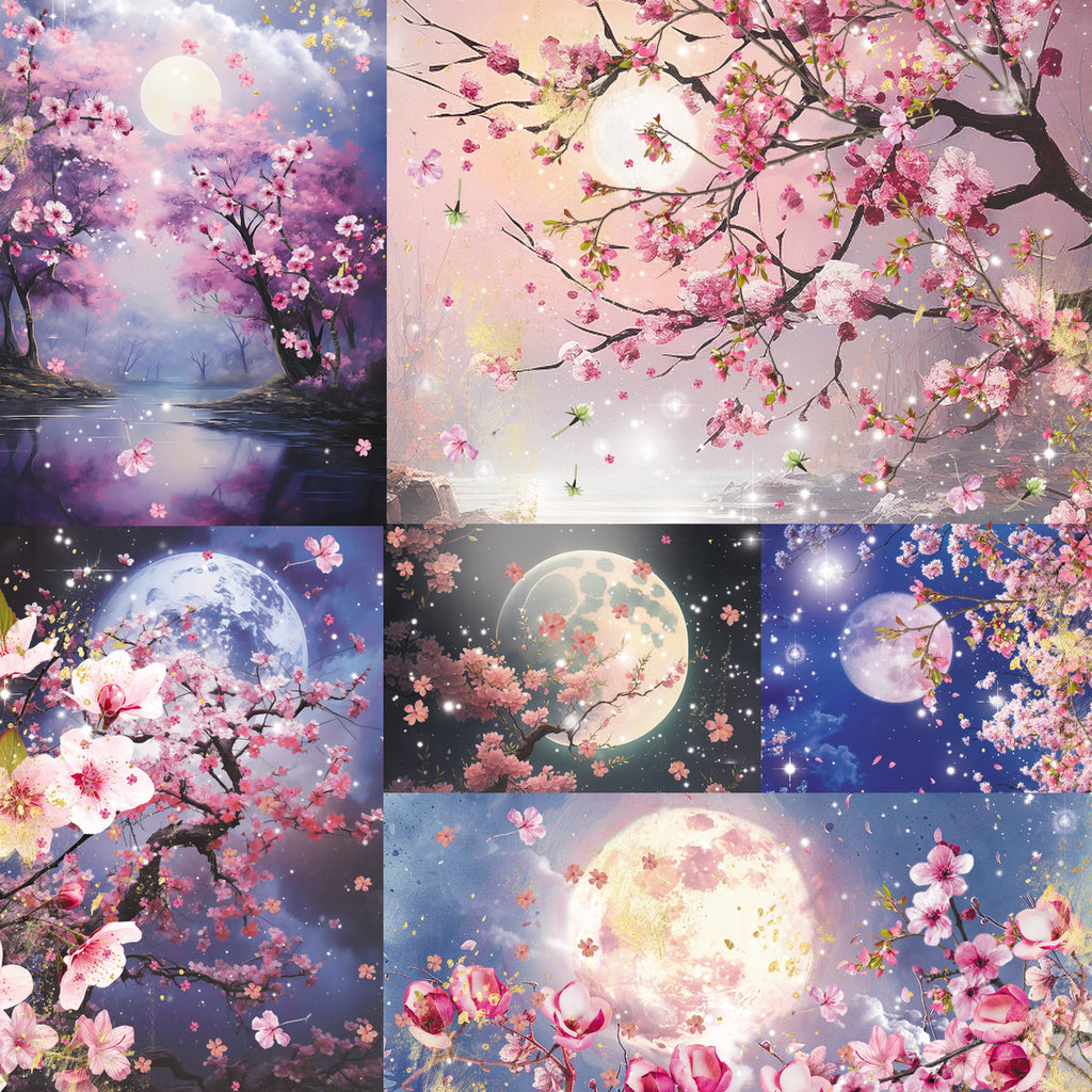 Crafter's Companion Lunar Blooms 12 x 12 Pearl Paper Pad ng-lb-pad12 Night Scenes