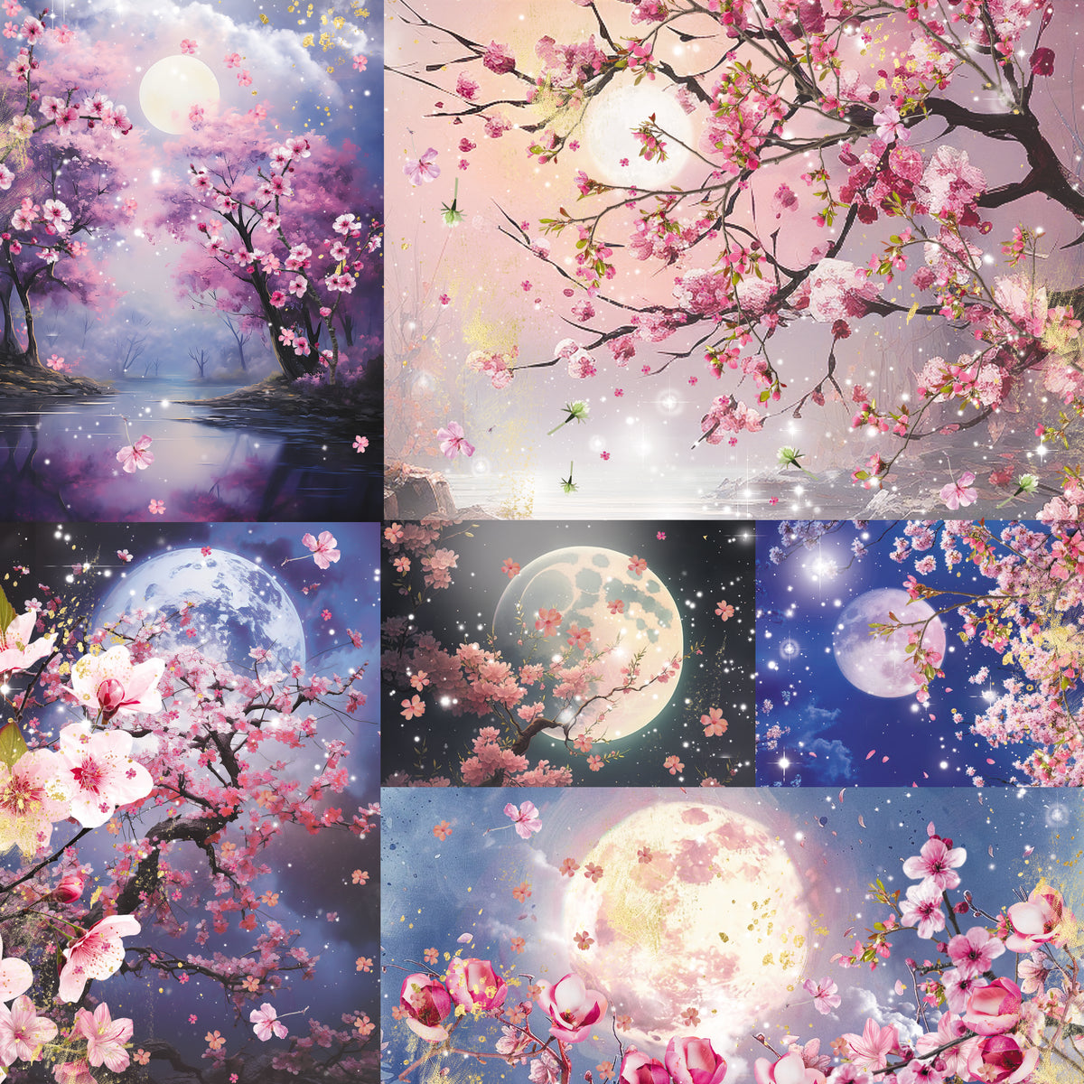 Crafter's Companion Lunar Blooms 12 x 12 Pearl Paper Pad ng-lb-pad12 Night Scenes