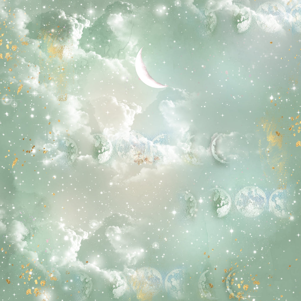 Crafter's Companion Lunar Blooms 12 x 12 Pearl Paper Pad ng-lb-pad12 Silver Lining