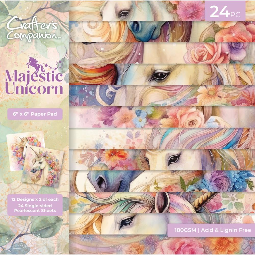 Crafter's Companion Majestic Unicorn 6 x 6 Paper Pad mu-pad6