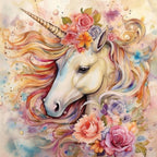 Crafter's Companion Majestic Unicorn 6 x 6 Paper Pad mu-pad6 Unicorn Surrounded By Blooms