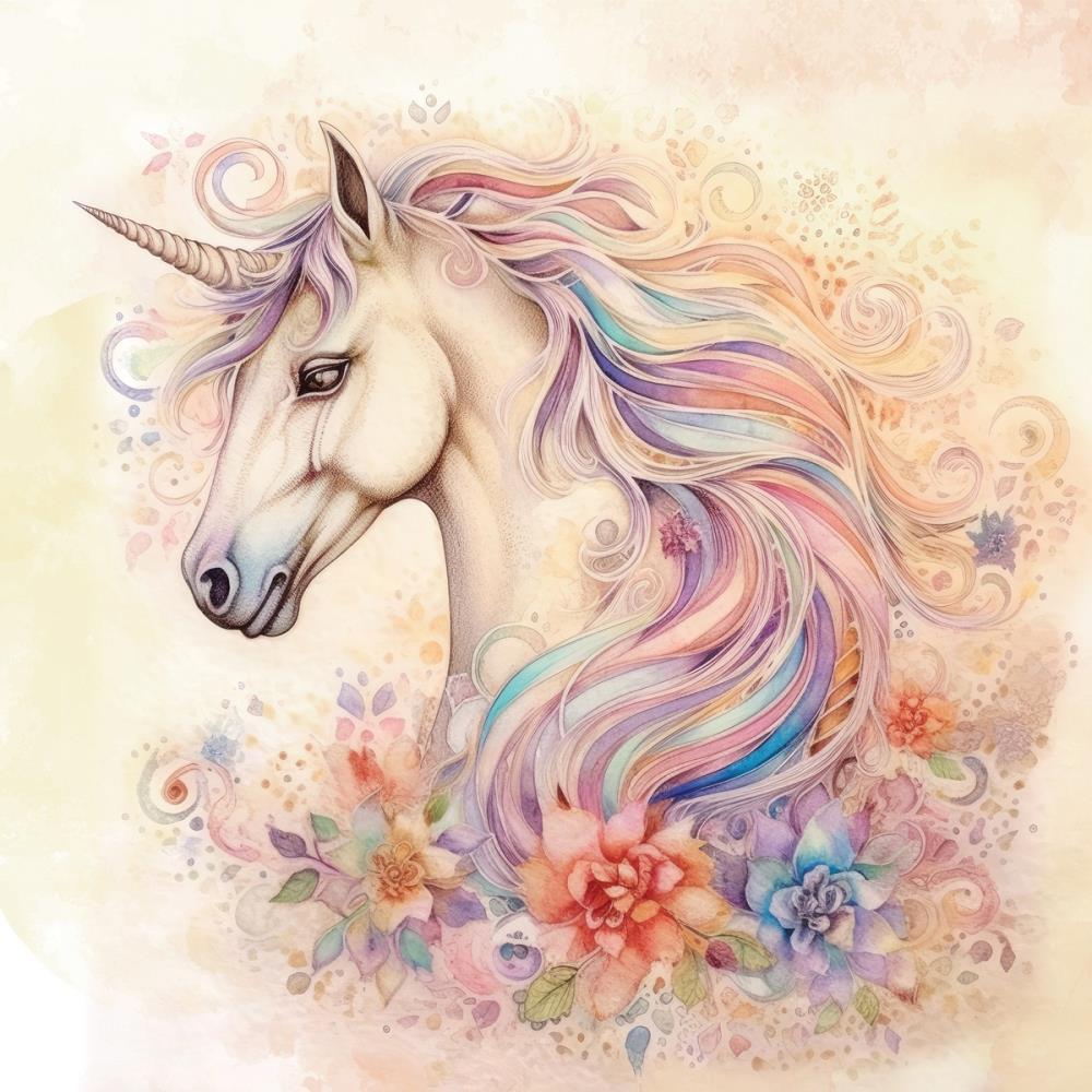 Crafter's Companion Majestic Unicorn 6 x 6 Paper Pad mu-pad6 Unicorn With Nature Details