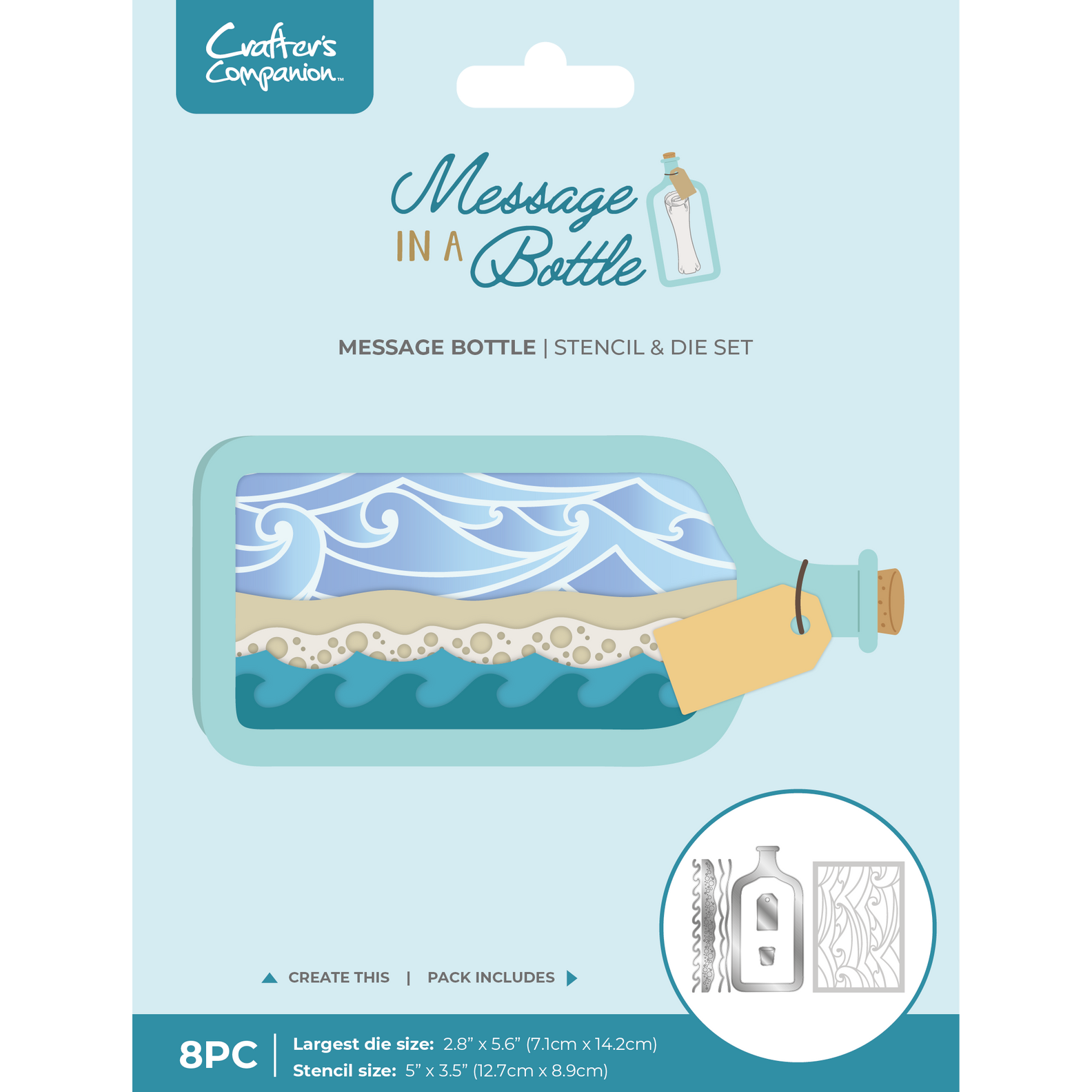 Crafter's Companion Message Bottle Stencil And Dies Set cc-miab-sten-md-mb