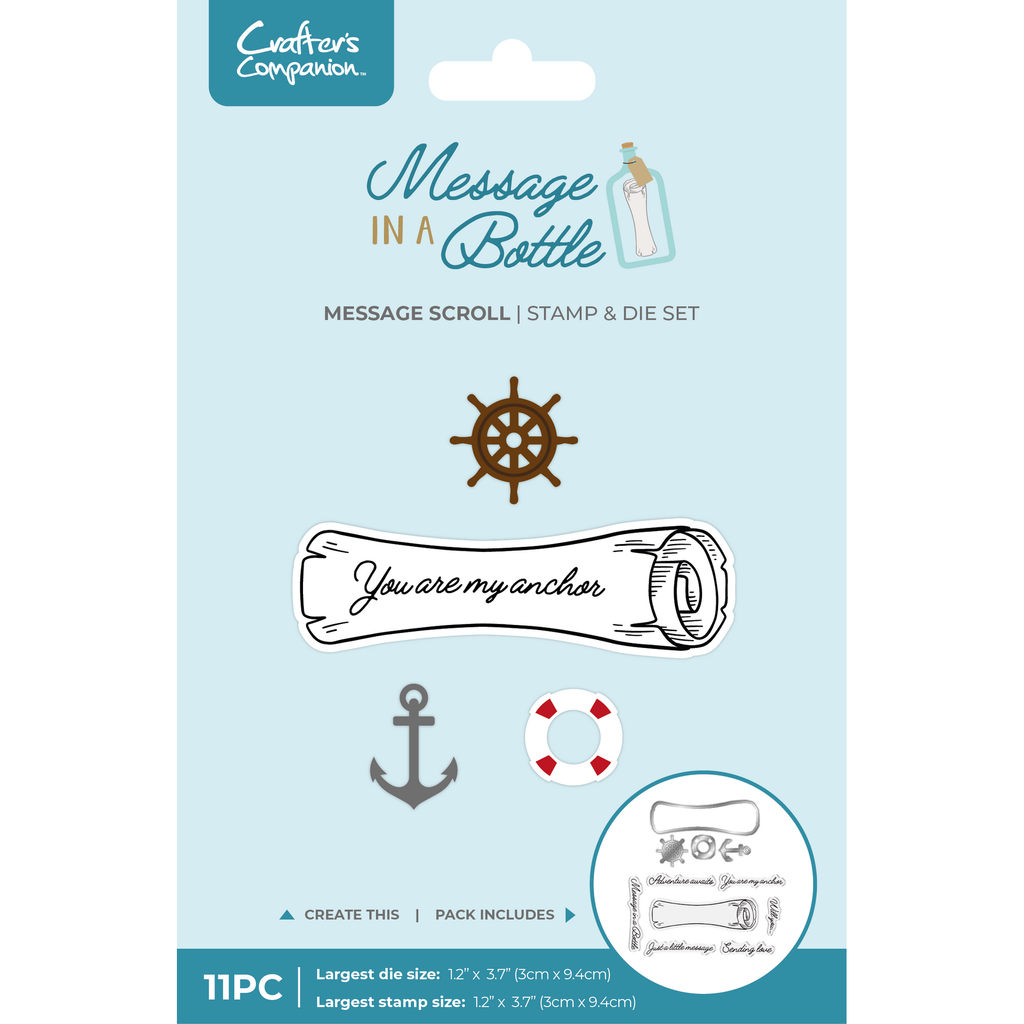 Crafter's Companion Message Scroll Clear Stamps And Dies cc-miab-std-mscro